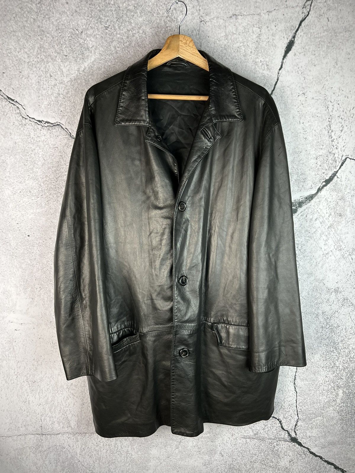 Vintage avant garde Italian designer leather jacket