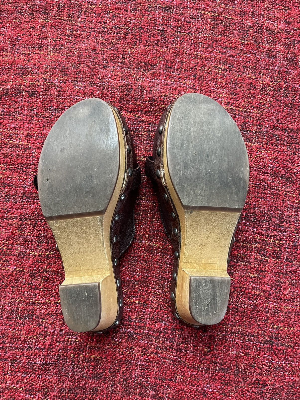 Miu Miu Miu Miu by Prada archive vintage leather/wood mules Size US 7 / IT 37 - 5 Thumbnail