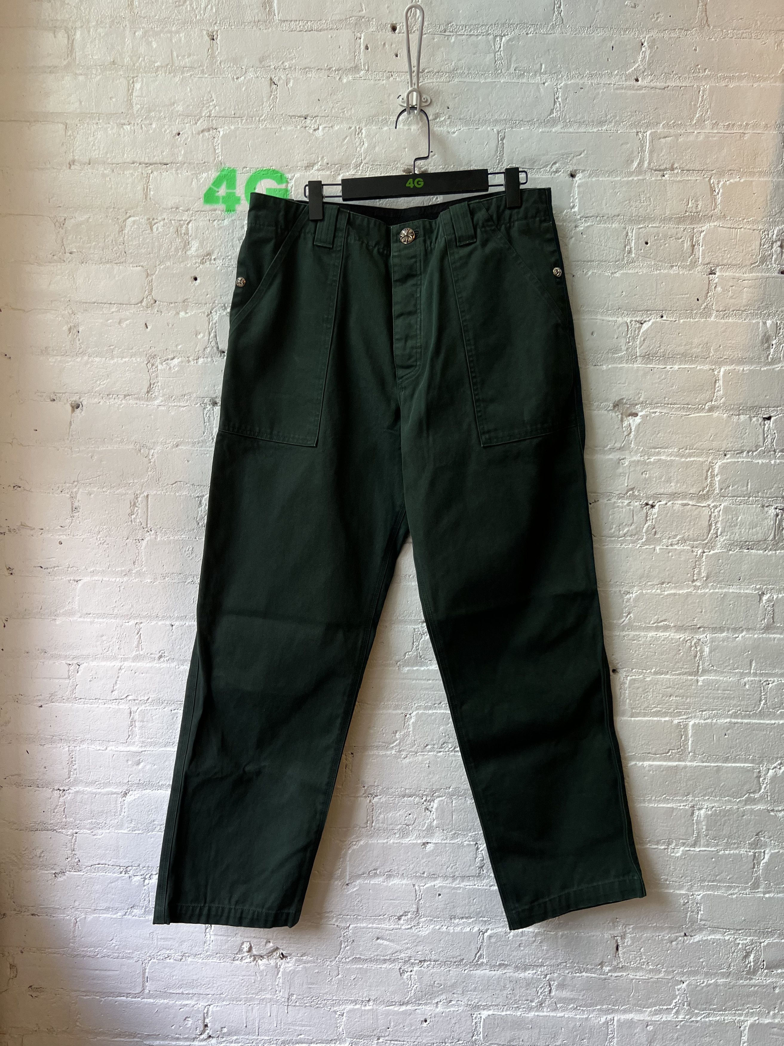 image of Chrome Hearts Green Army Fatigue Carpenter Pants, Men's (Size 34)