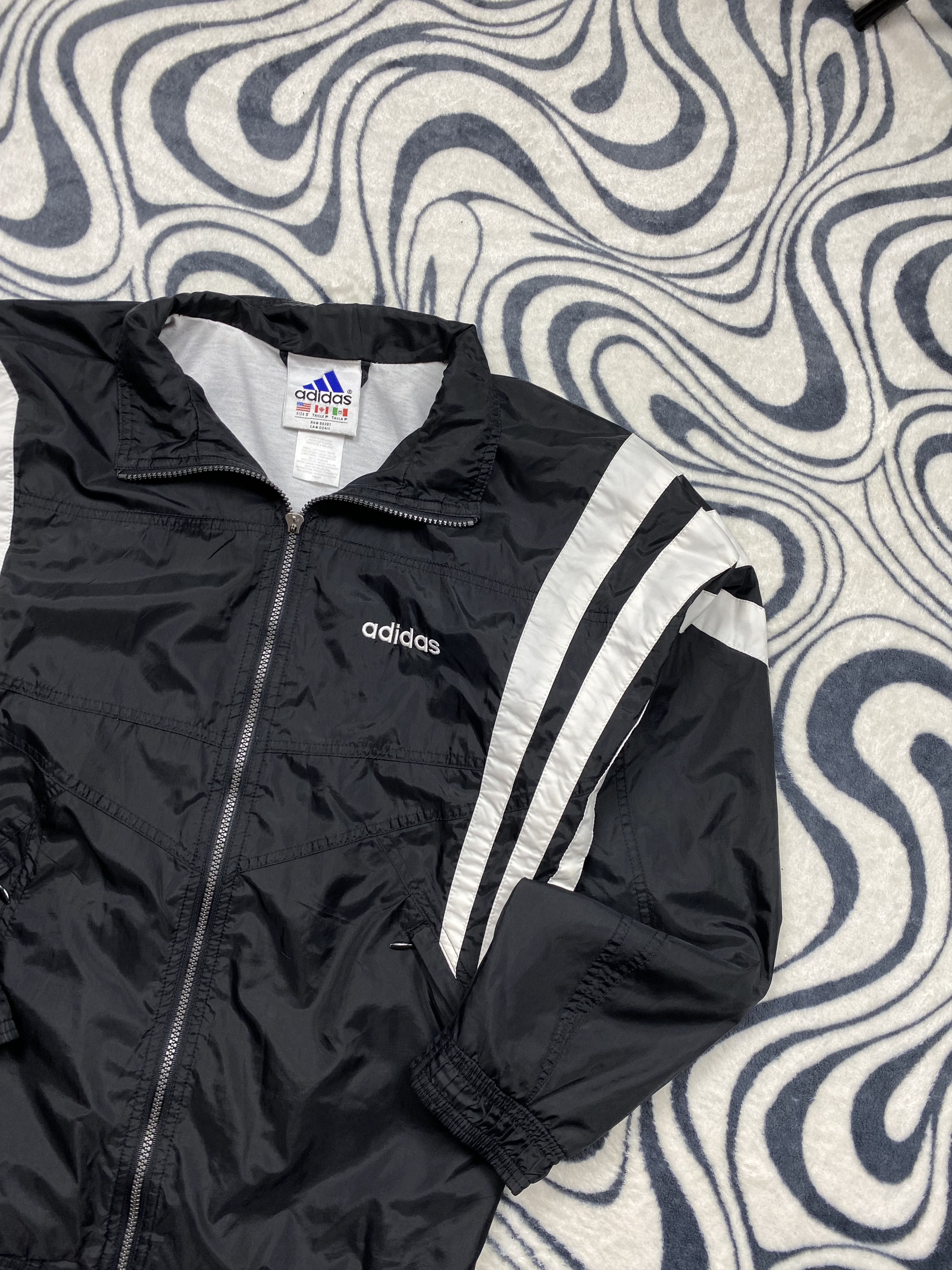 Adidas × Vintage Adidas 90s Vintage Mens Nylon Track Top Jacket Size US S / EU 44-46 / 1 - 2 Thumbnail