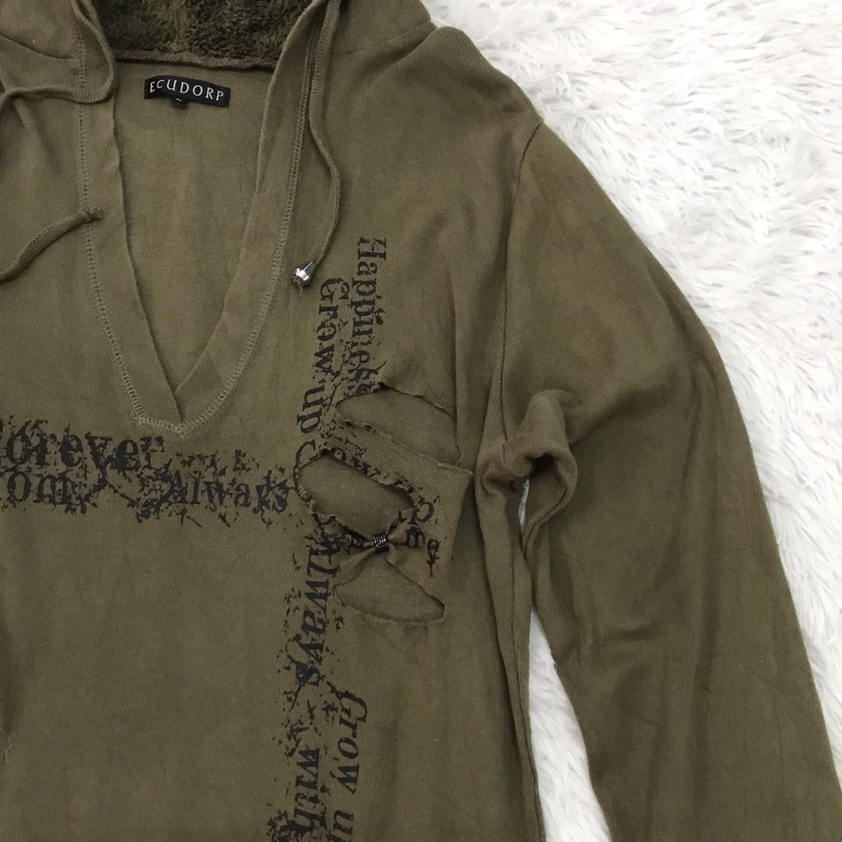 Japanese Brand Equdorp Cutting Distress Style Sweatshirt/Sweater Hoodie Size US L / EU 52-54 / 3 - 5 Thumbnail