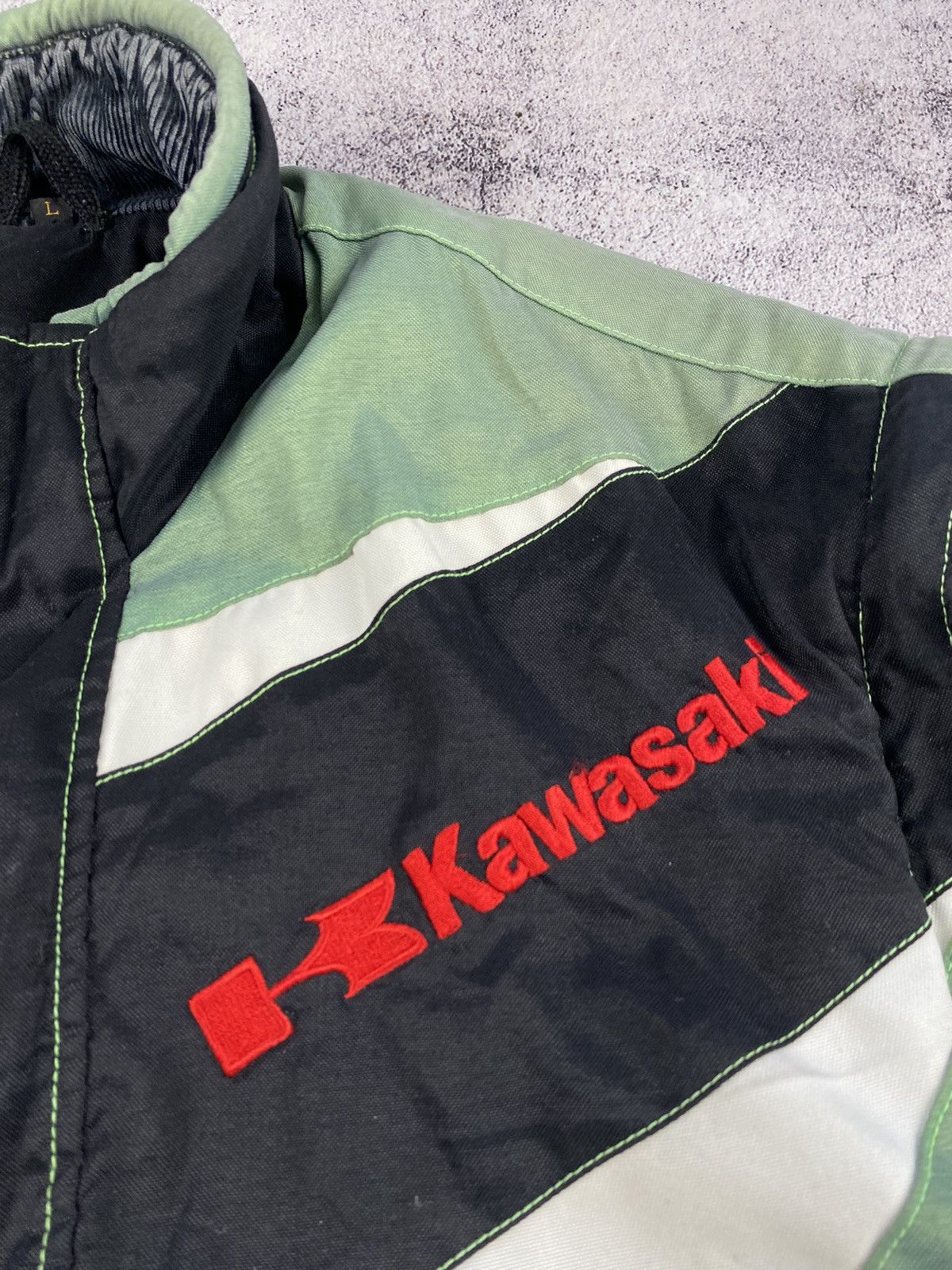 Vintage Vintage Kawasaki Team Green Racing zip off jacket vest Size US L / EU 52-54 / 3 - 7 Thumbnail