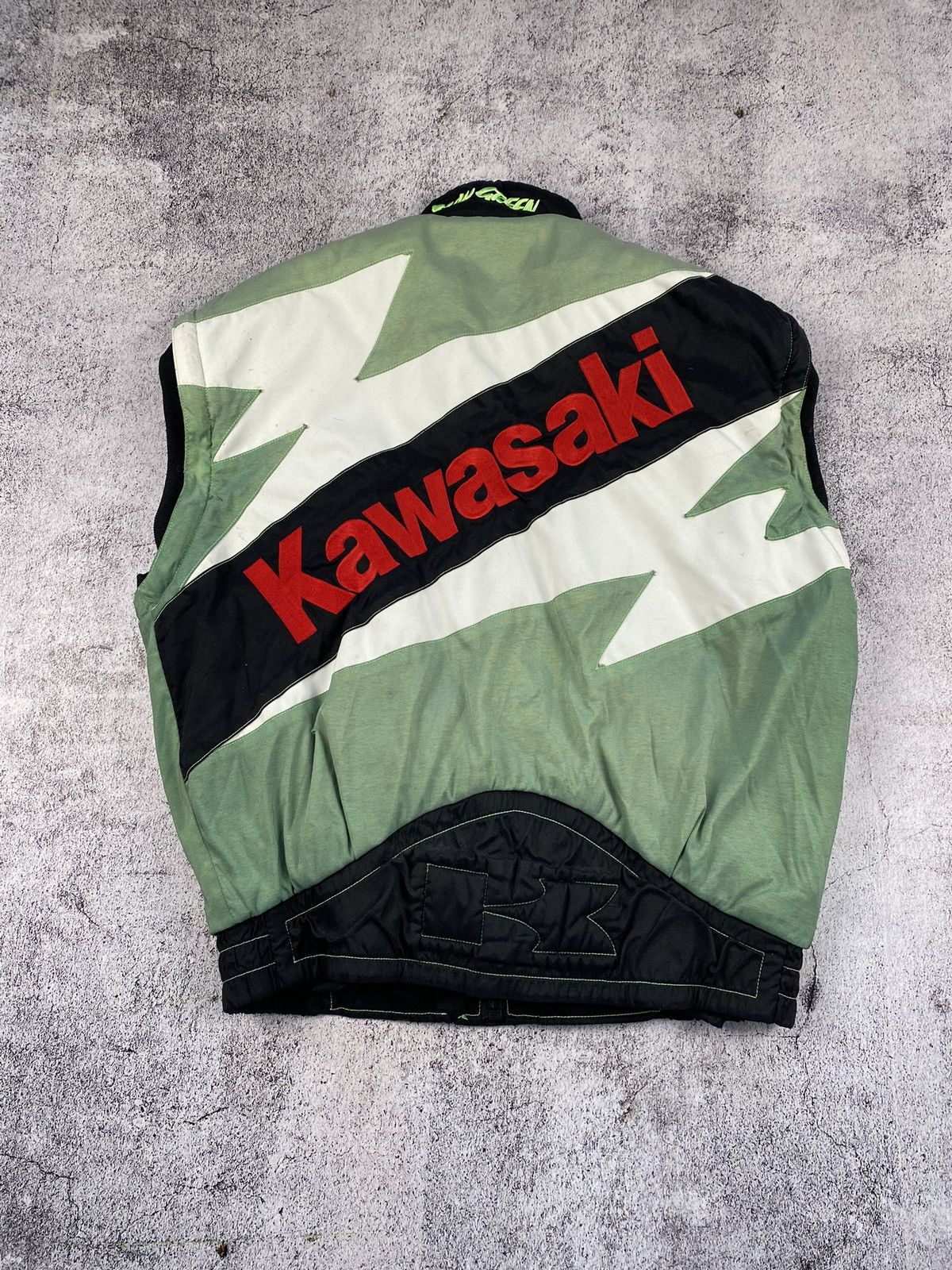 Vintage Vintage Kawasaki Team Green Racing zip off jacket vest Size US L / EU 52-54 / 3 - 18 Thumbnail