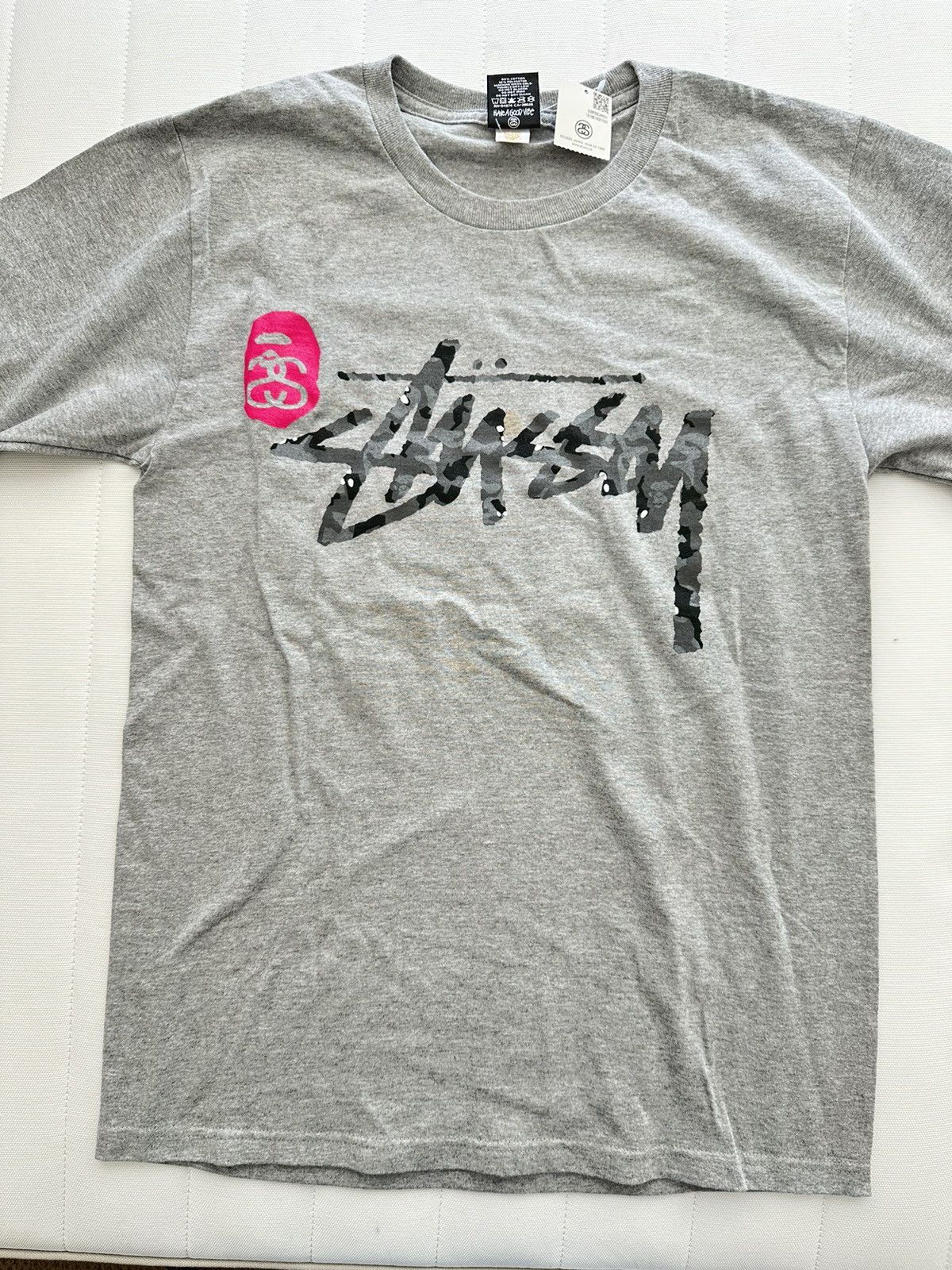 Bape x Stussy Desert Camo Shark Tee Tops