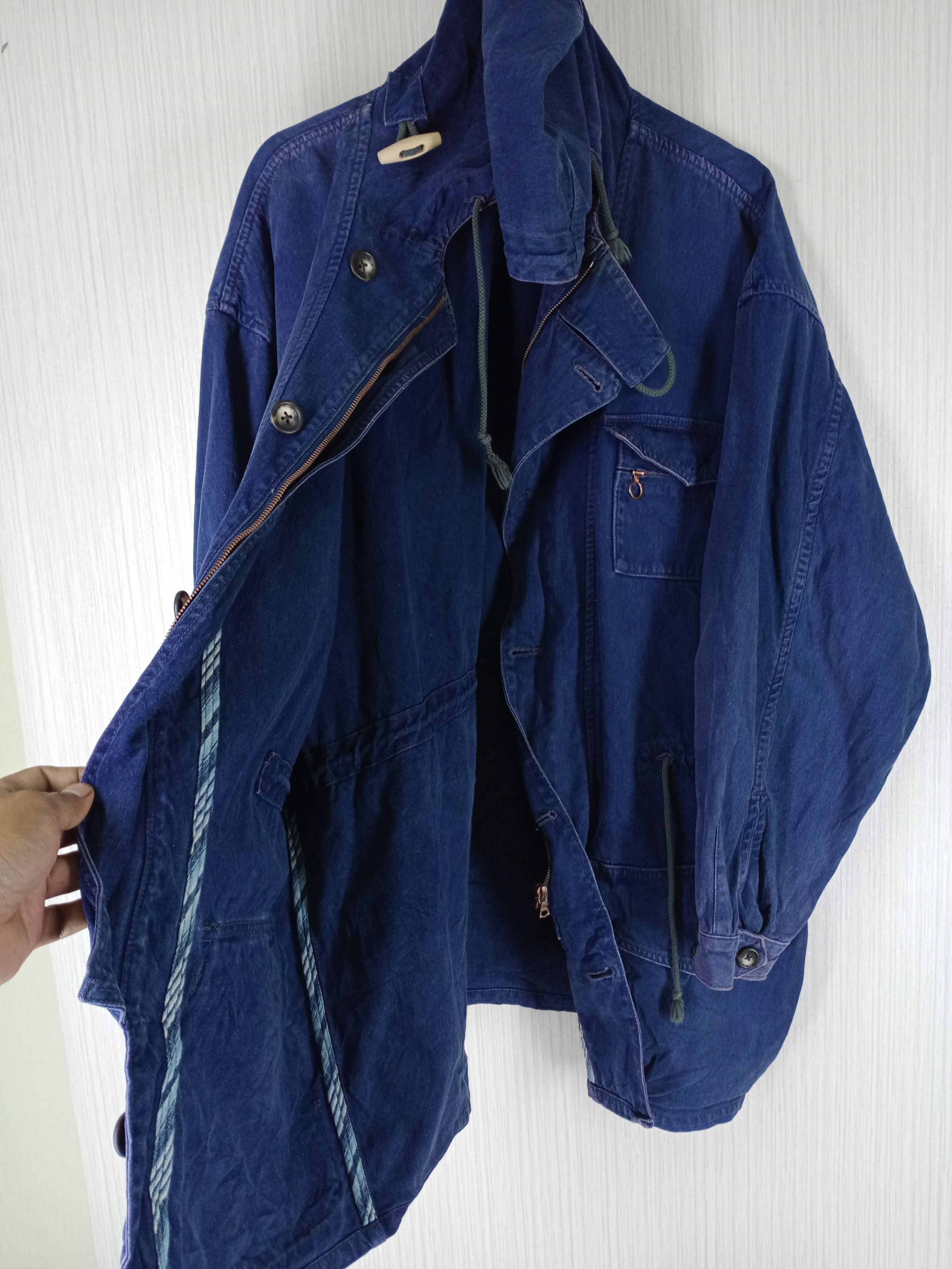 Nigel Cabourn Vintage Nigel Cabourn Denim Long Jacket Hoodie Size US L / EU 52-54 / 3 - 11 Thumbnail