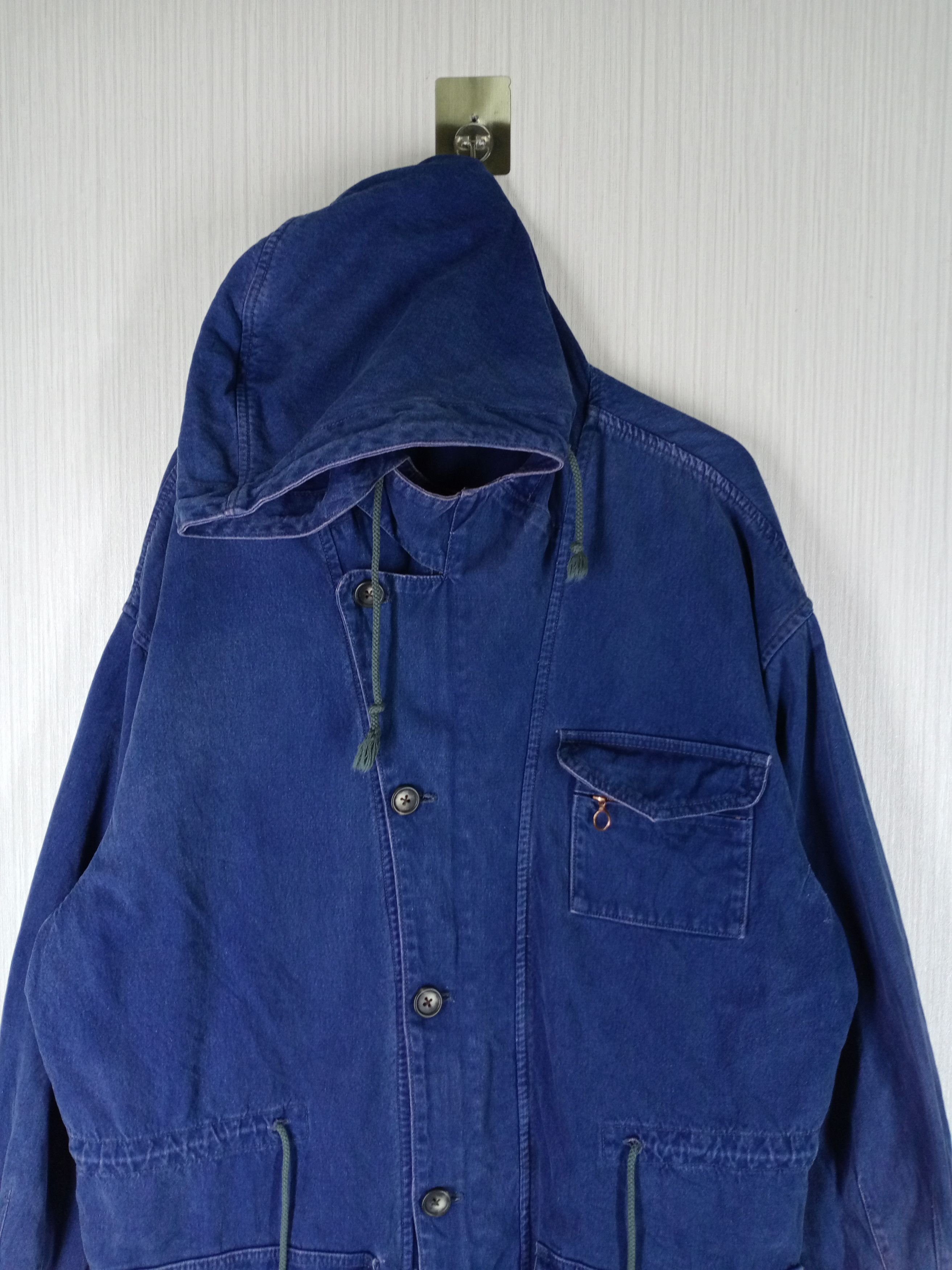 Nigel Cabourn Vintage Nigel Cabourn Denim Long Jacket Hoodie Size US L / EU 52-54 / 3 - 6 Thumbnail
