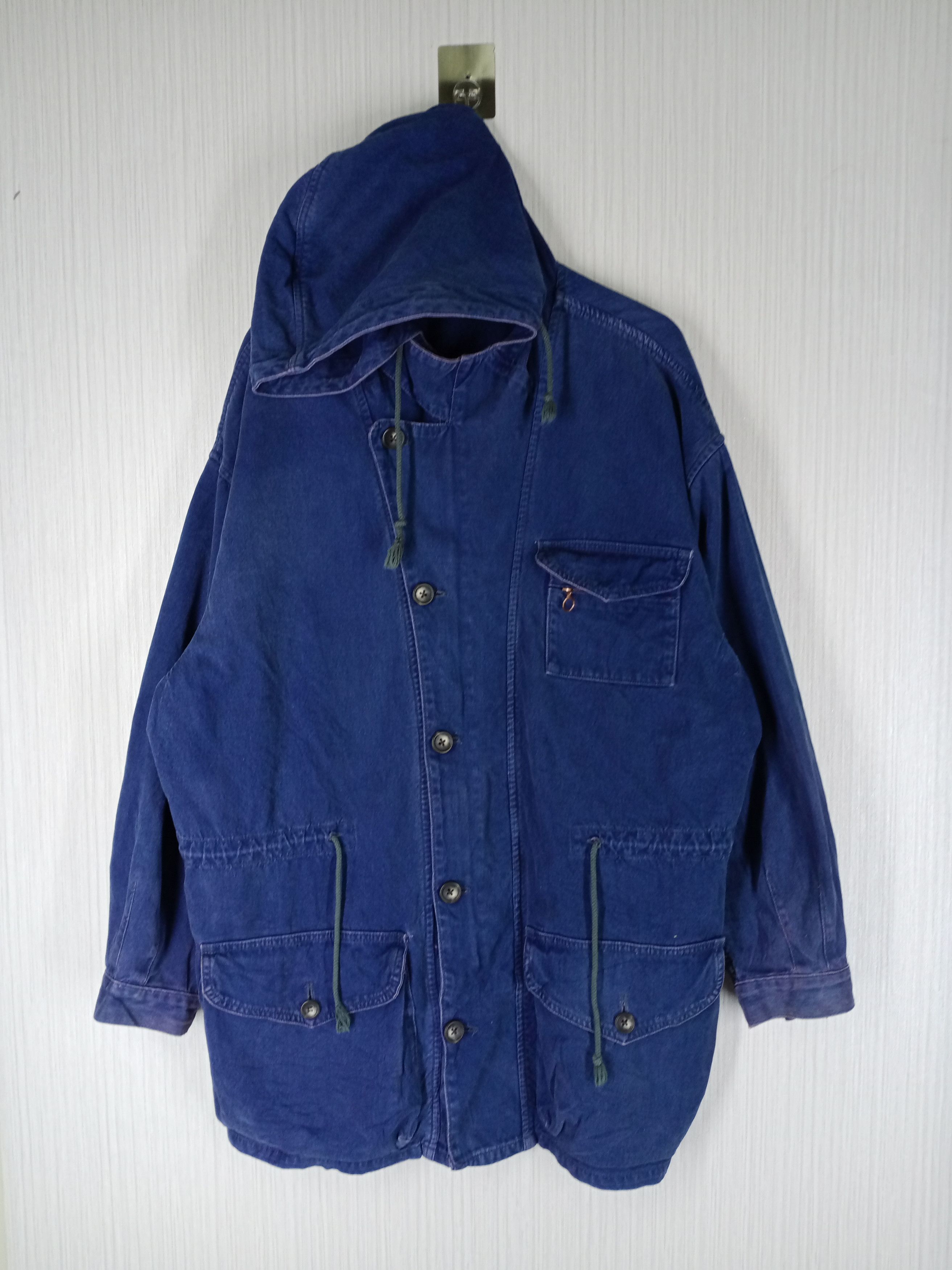 Nigel Cabourn Vintage Nigel Cabourn Denim Long Jacket Hoodie Size US L / EU 52-54 / 3 - 2 Thumbnail