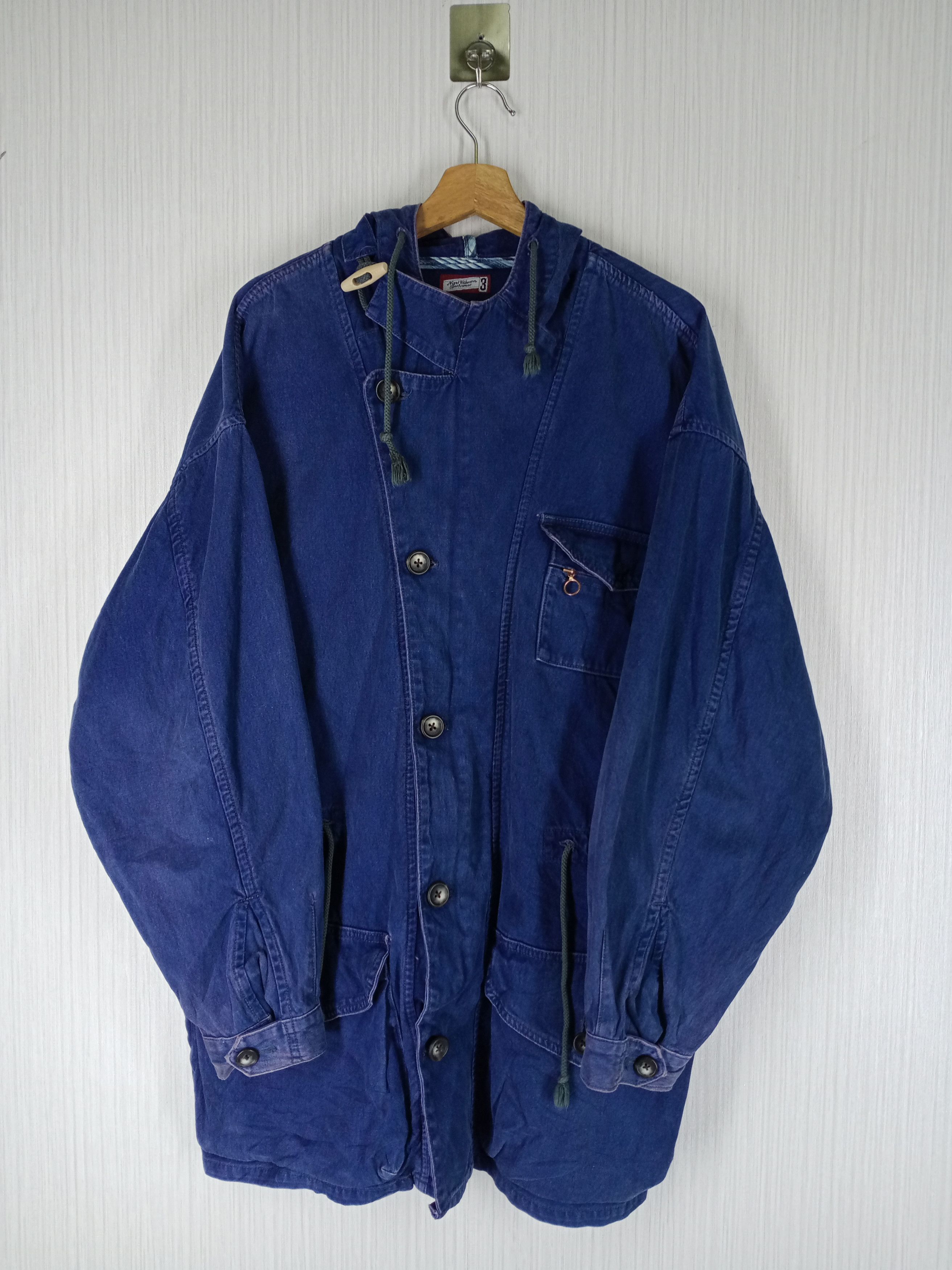 Nigel Cabourn Vintage Nigel Cabourn Denim Long Jacket Hoodie Size US L / EU 52-54 / 3 - 1 Thumbnail