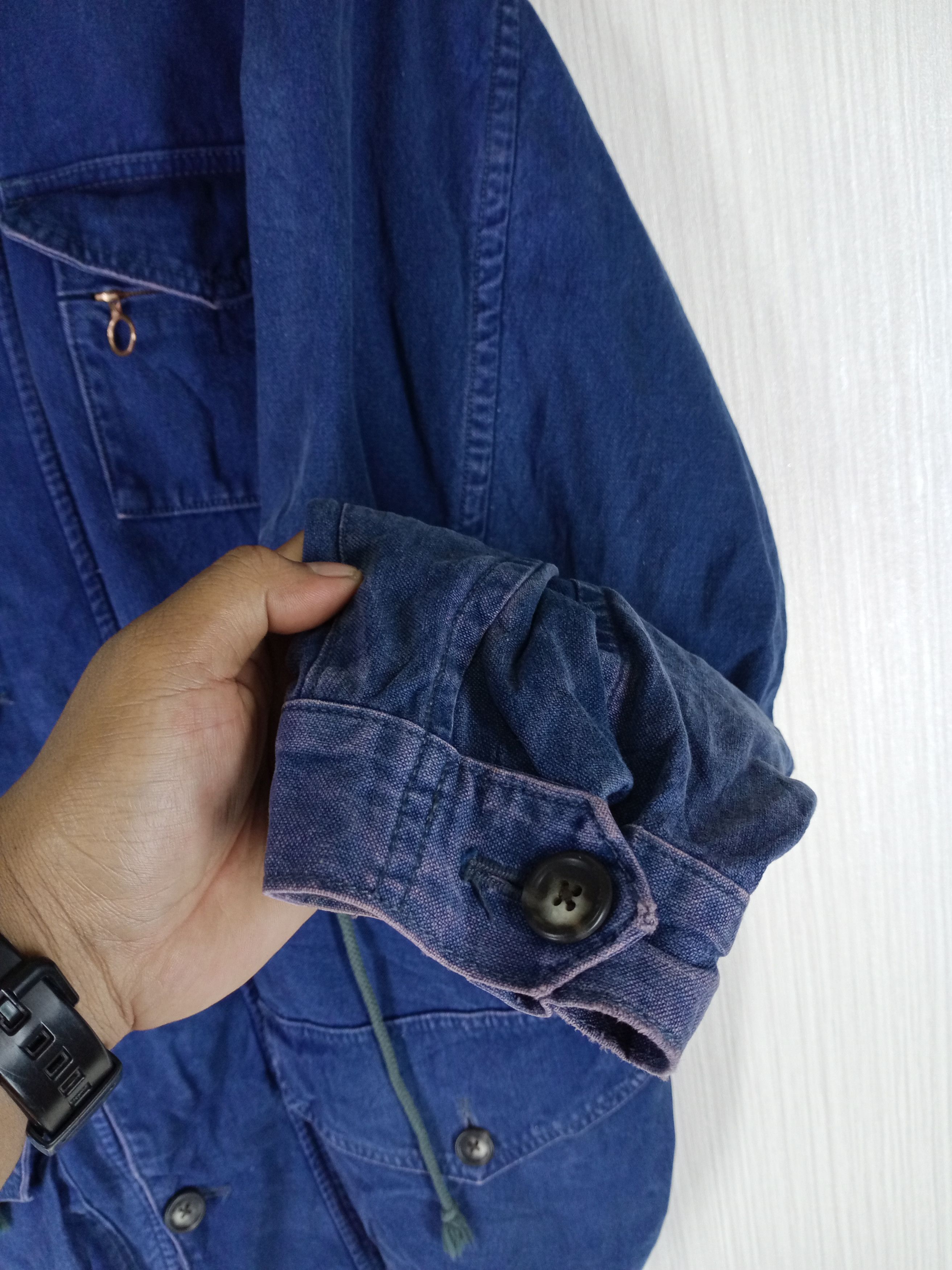 Nigel Cabourn Vintage Nigel Cabourn Denim Long Jacket Hoodie Size US L / EU 52-54 / 3 - 5 Thumbnail