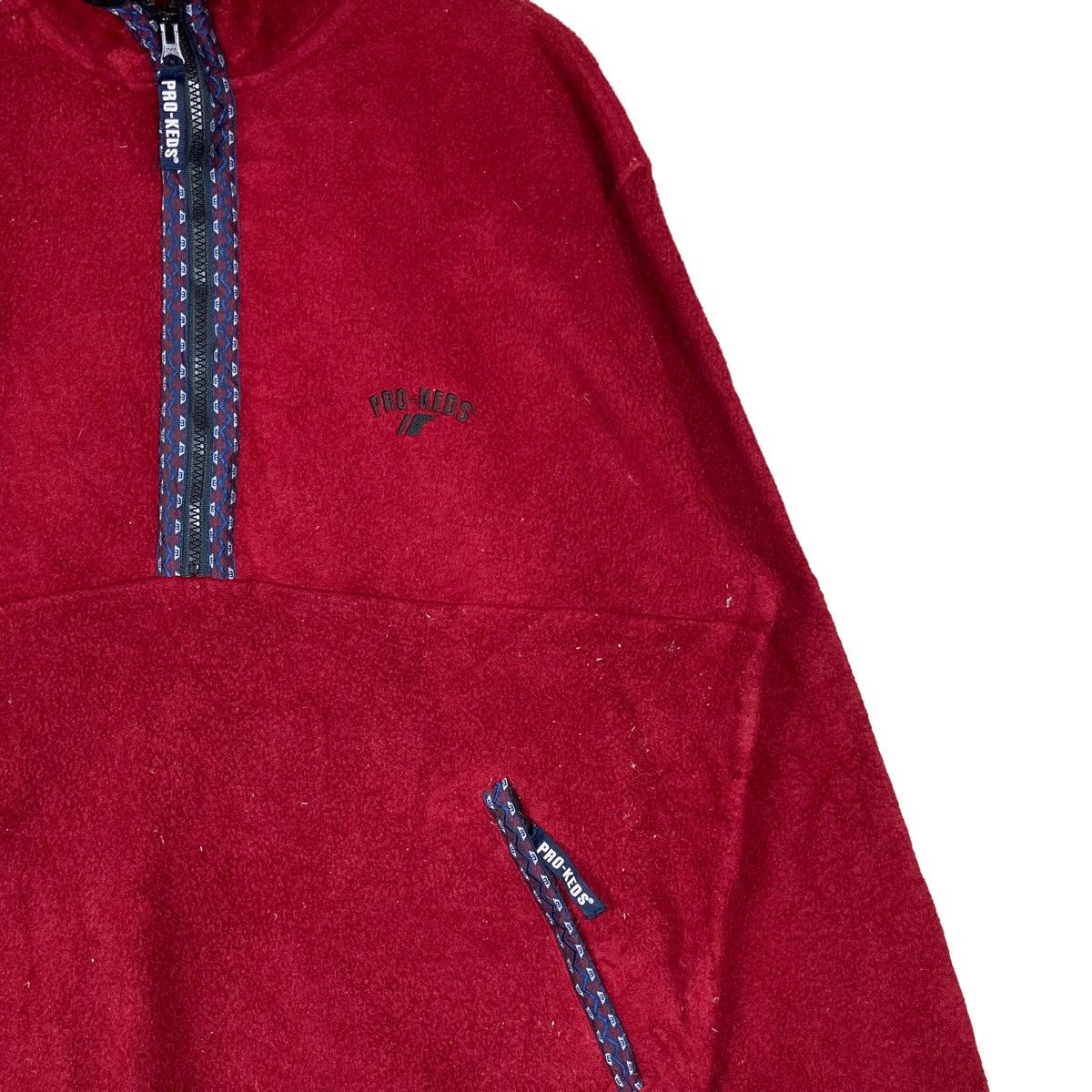 Pro-Keds Vintage Pro-Keds Quarter Zip Pullover Jumper Fleece Size US L / EU 52-54 / 3 - 3 Thumbnail