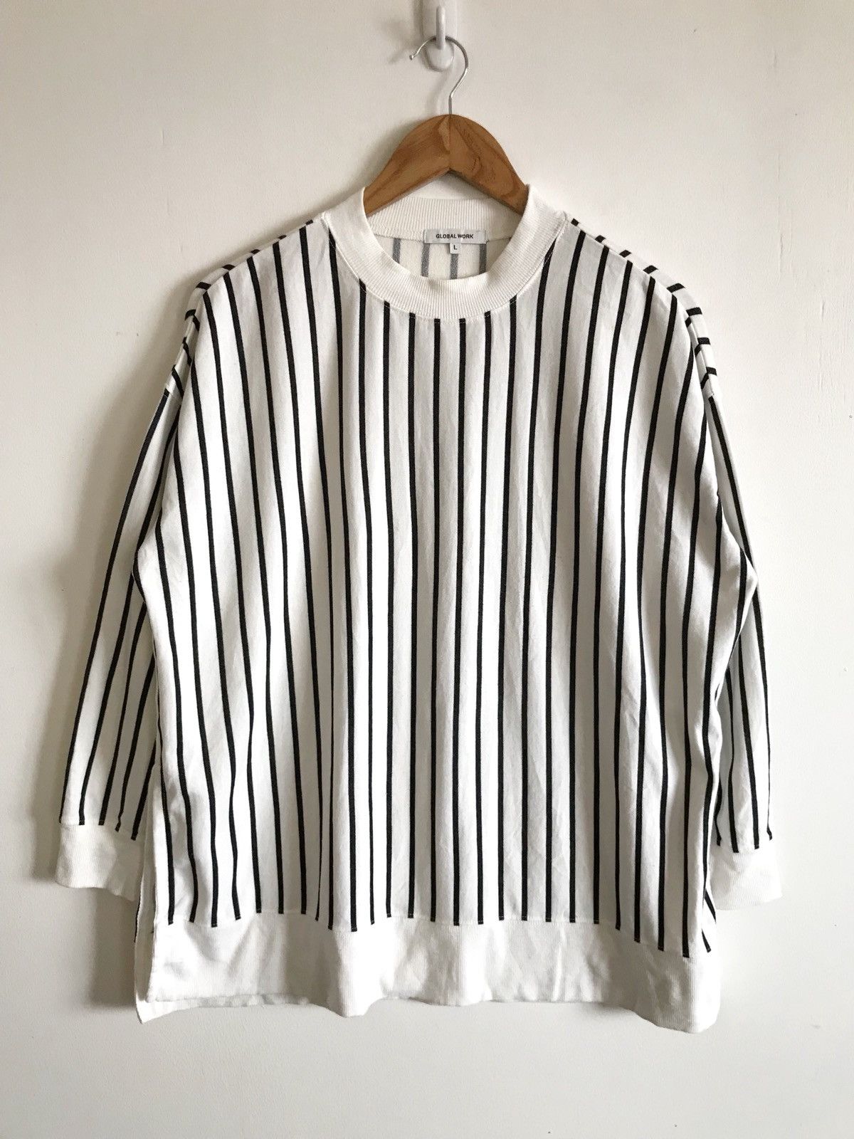 Japanese Brand Global Work Horizontal Stripes Sweatshirt