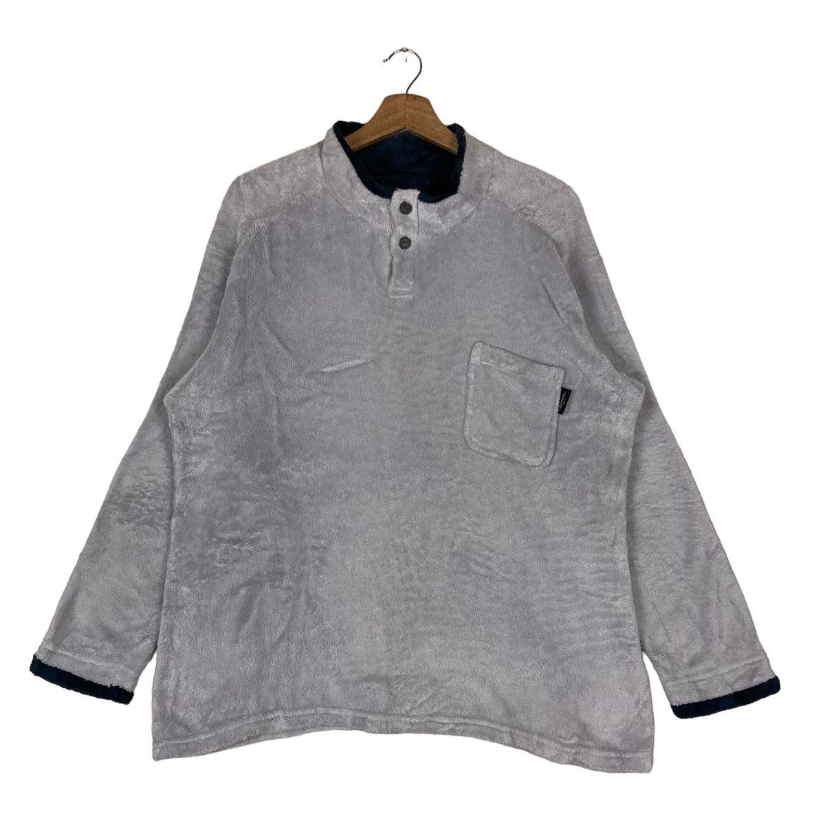 Kansai Yamamoto Vintage Kansai Yamamoto Single Pocket Plain Pullover Jumper Size US M / EU 48-50 / 2 - 1 Thumbnail
