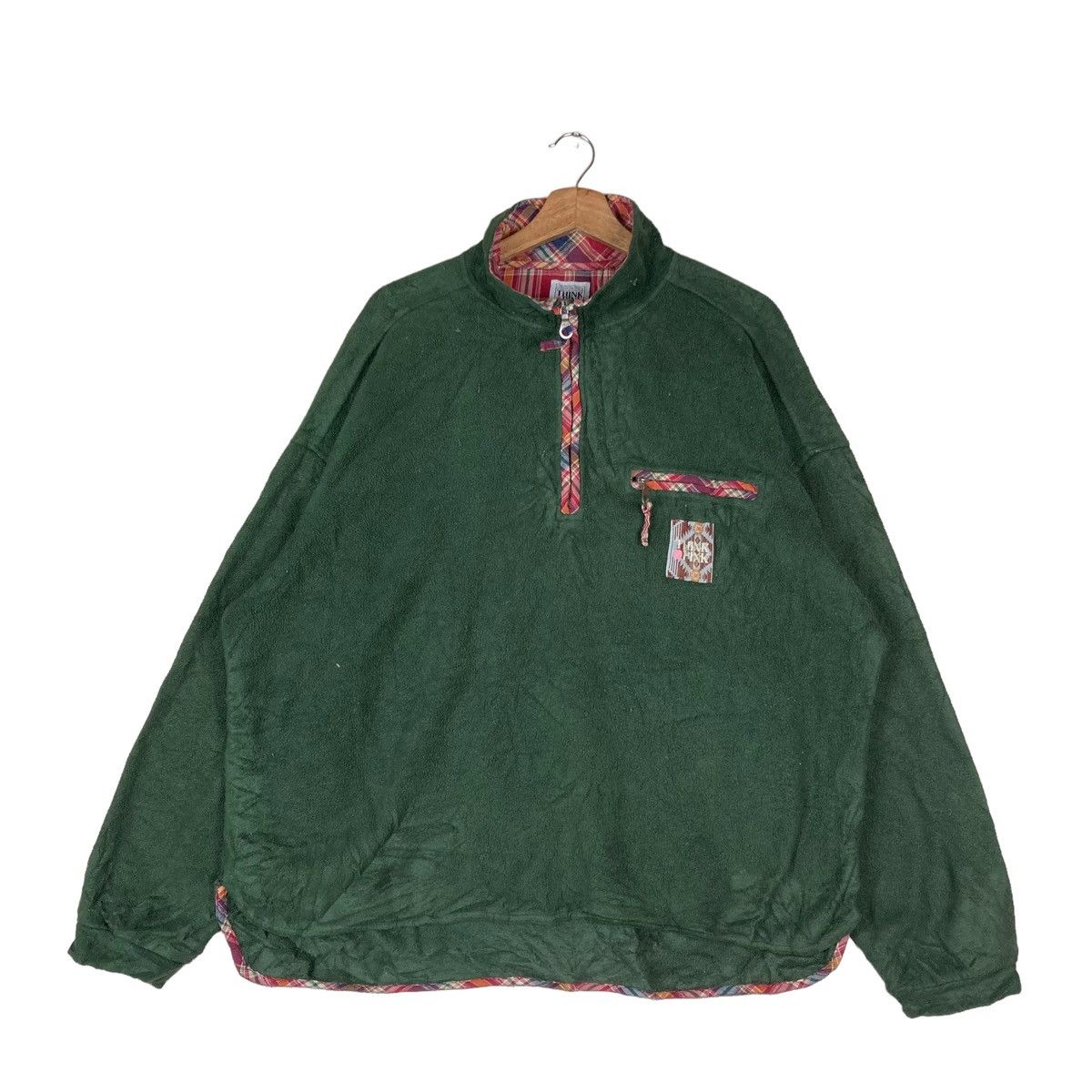 Vintage Vintage Think Pink Quarter Zip Pullover Jumper Sweatshirt Size US XL / EU 56 / 4 - 1 Thumbnail