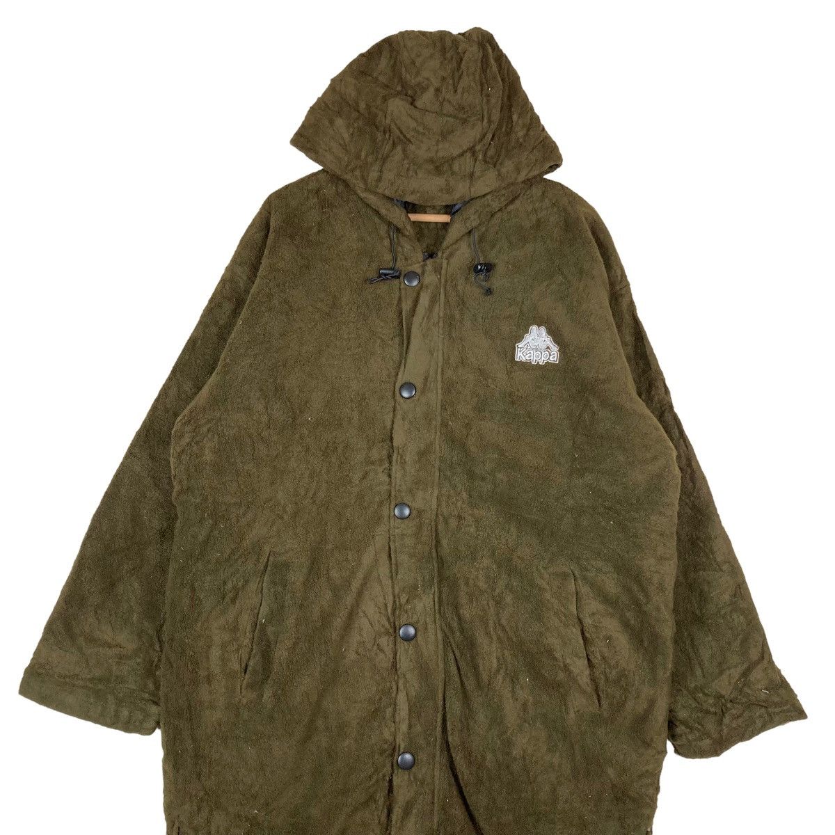 Kappa Vintage Kappa Snap Button Long Fleece Hoodie Jacket Size US L / EU 52-54 / 3 - 3 Thumbnail