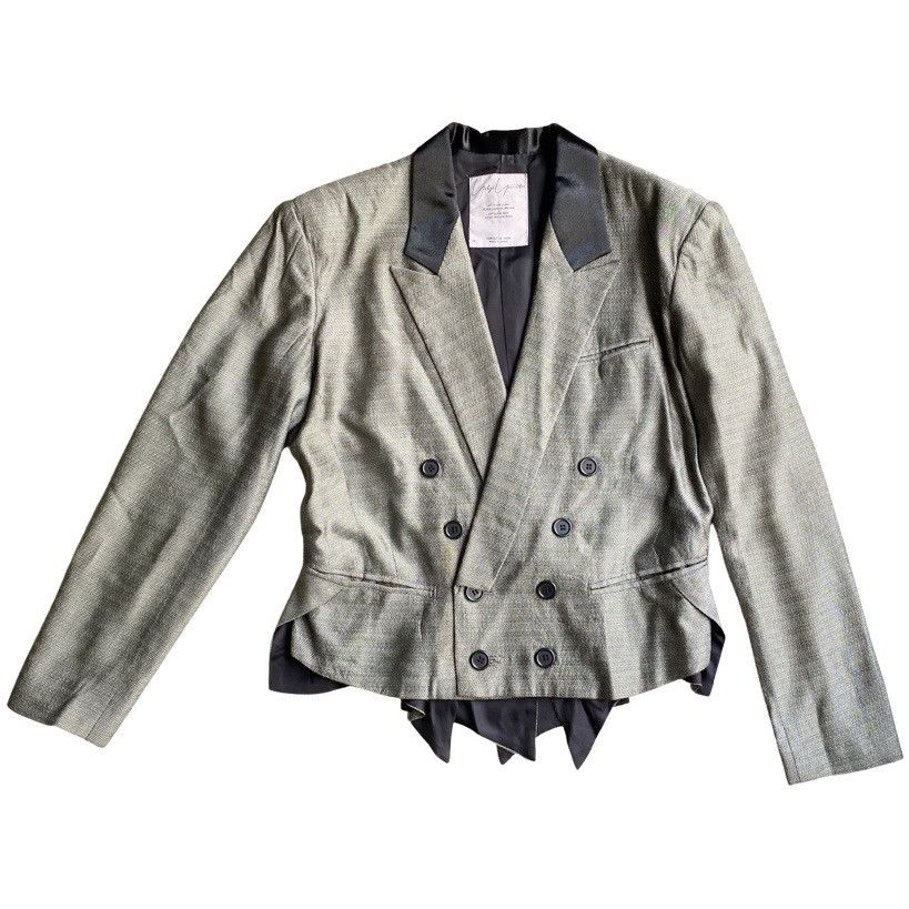 Yohji Yamamoto Vintage 80’s Iridescent Cropped Blazer Size US M / EU 48-50 / 2 - 1 Thumbnail