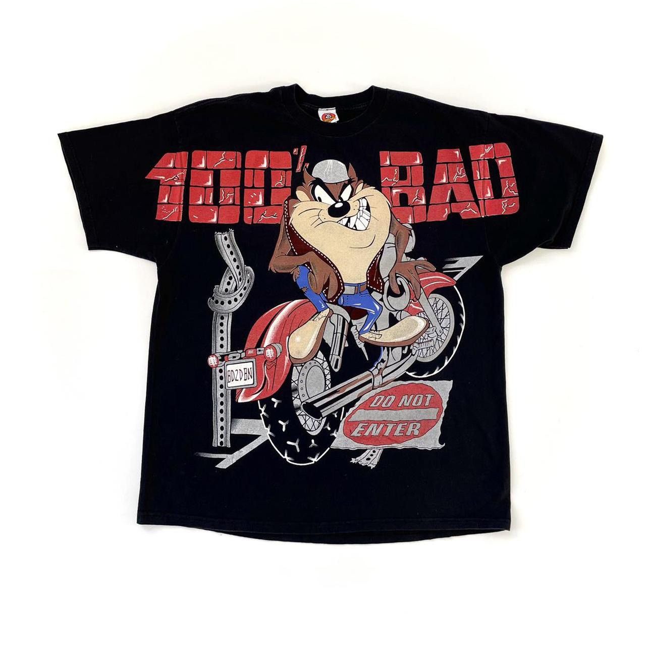 Image of Vintage Looney Tunes Tasmanian Devil 1998 T Shirt in Black, Men's (Size XL)