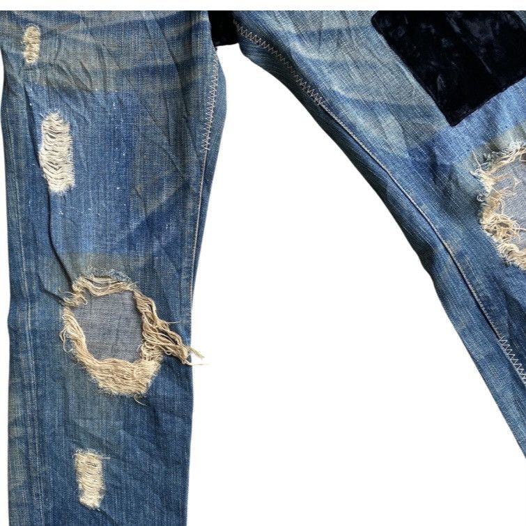 Number (N)ine AW03 Touch Me I’m Sick Patchwork Crash Jeans Size US 30 / EU 46 - 4 Thumbnail