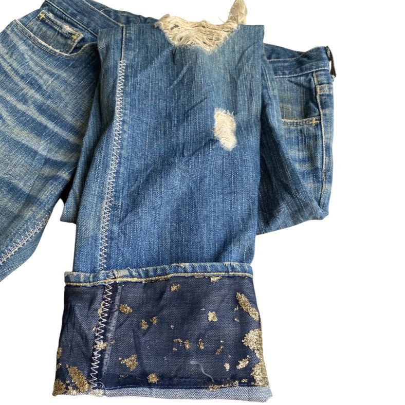 Number (N)ine AW03 Touch Me I’m Sick Patchwork Crash Jeans Size US 30 / EU 46 - 9 Thumbnail