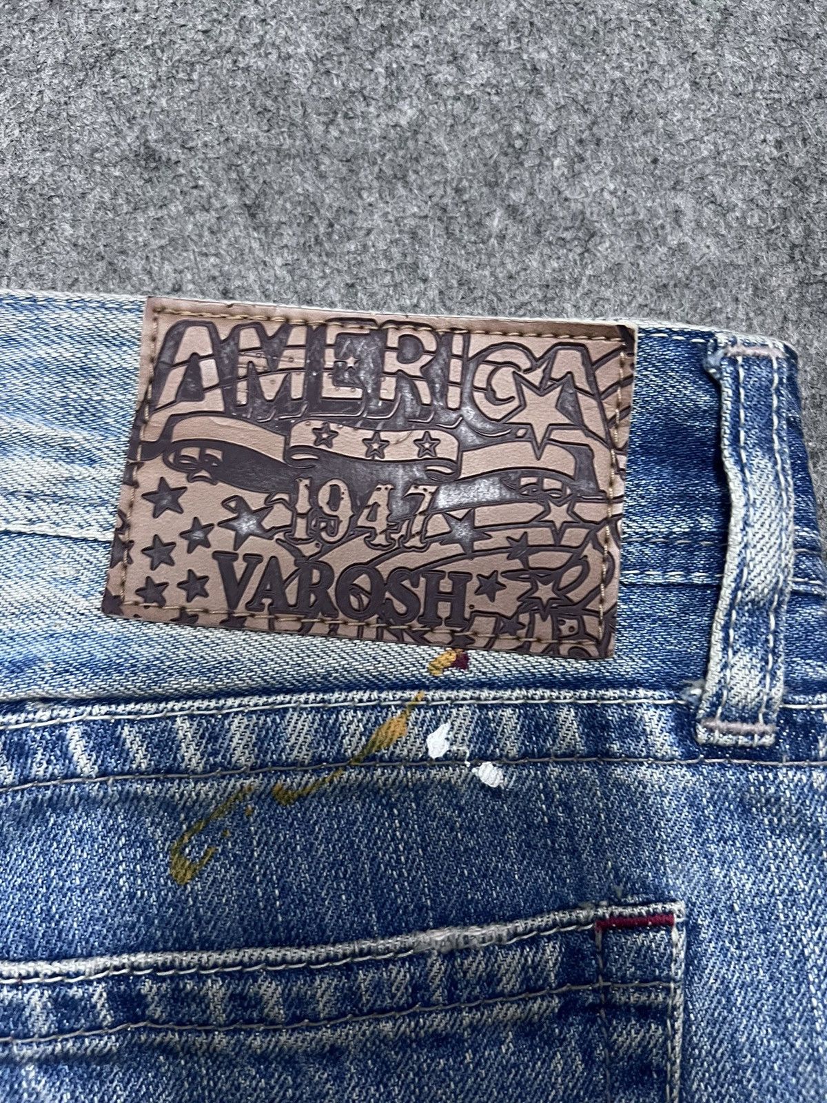 Japanese Brand × Vintage FLARED💥VAROSH PAINTER DISTRESSED DENIM PANT Size US 30 / EU 46 - 7 Thumbnail