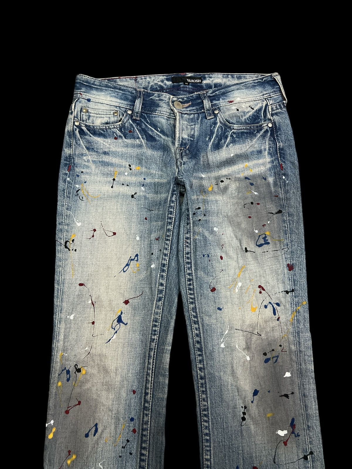 Japanese Brand × Vintage FLARED💥VAROSH PAINTER DISTRESSED DENIM PANT Size US 30 / EU 46 - 3 Thumbnail