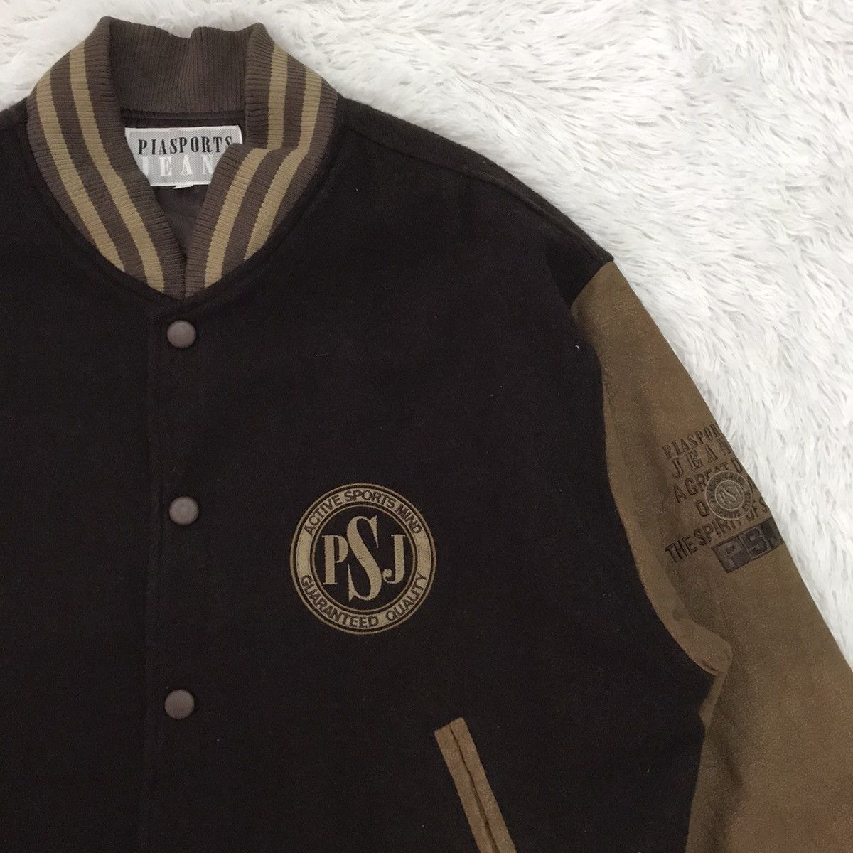 Japanese Brand PSJ Pia Sports Jeans Varsity Jacket Size US L / EU 52-54 / 3 - 5 Thumbnail