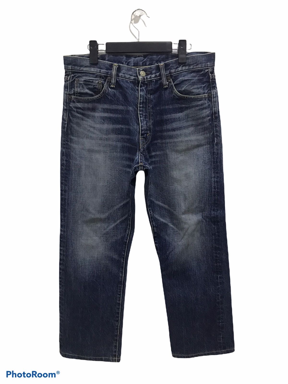 image of Burgus Plus Hinoya Lot B700 Raw Denim Jeans in Blue, Men's (Size 33)