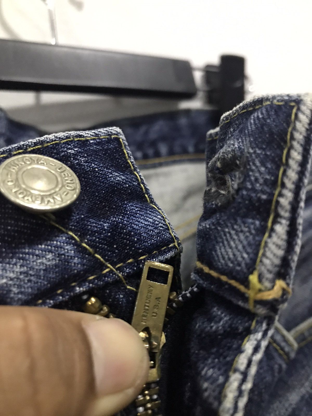 Burgus Plus × Japanese Brand Burgus Plus Hinoya Lot B700 Raw Denim Jeans Size US 33 - 17 Thumbnail