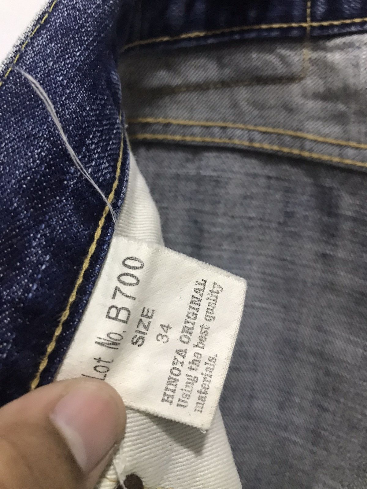Burgus Plus × Japanese Brand Burgus Plus Hinoya Lot B700 Raw Denim Jeans Size US 33 - 19 Thumbnail