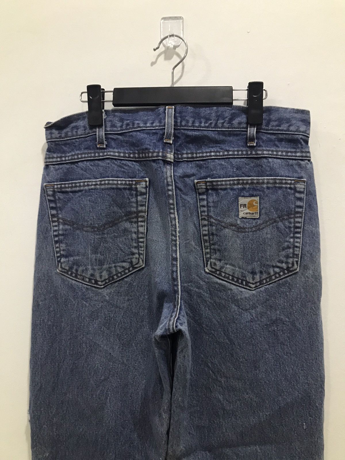 Carhartt Vtg Carhartt Flame resistant Distressed denim Size US 33 - 13 Thumbnail