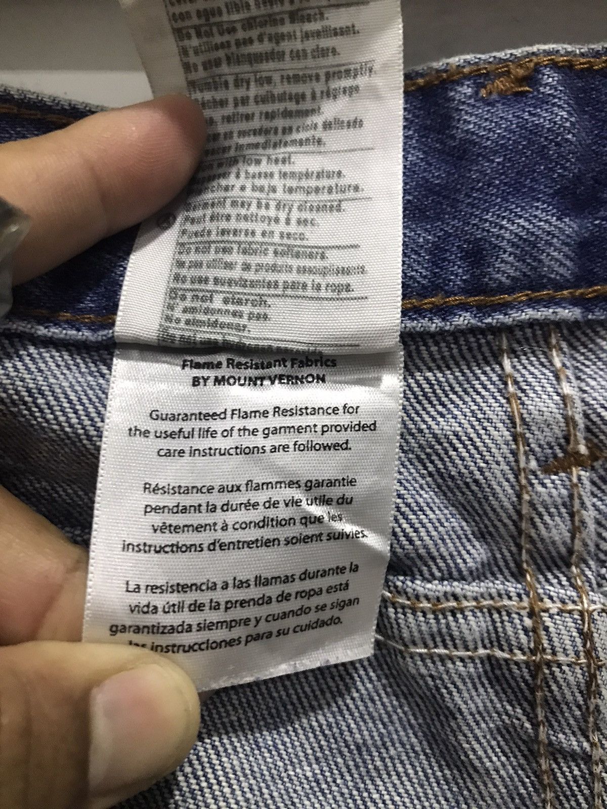 Carhartt Vtg Carhartt Flame resistant Distressed denim Size US 33 - 23 Thumbnail