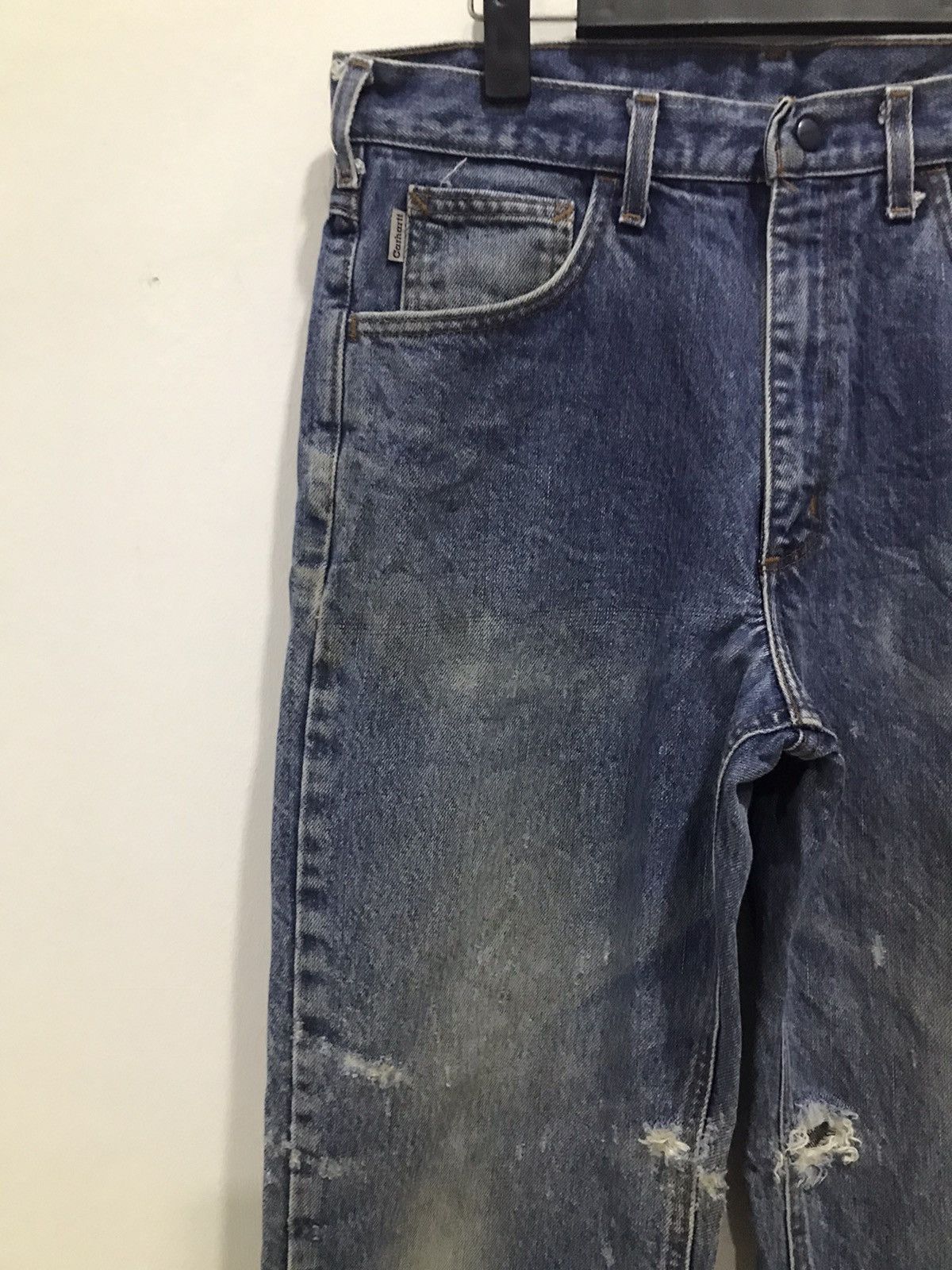 Carhartt Vtg Carhartt Flame resistant Distressed denim Size US 33 - 8 Thumbnail