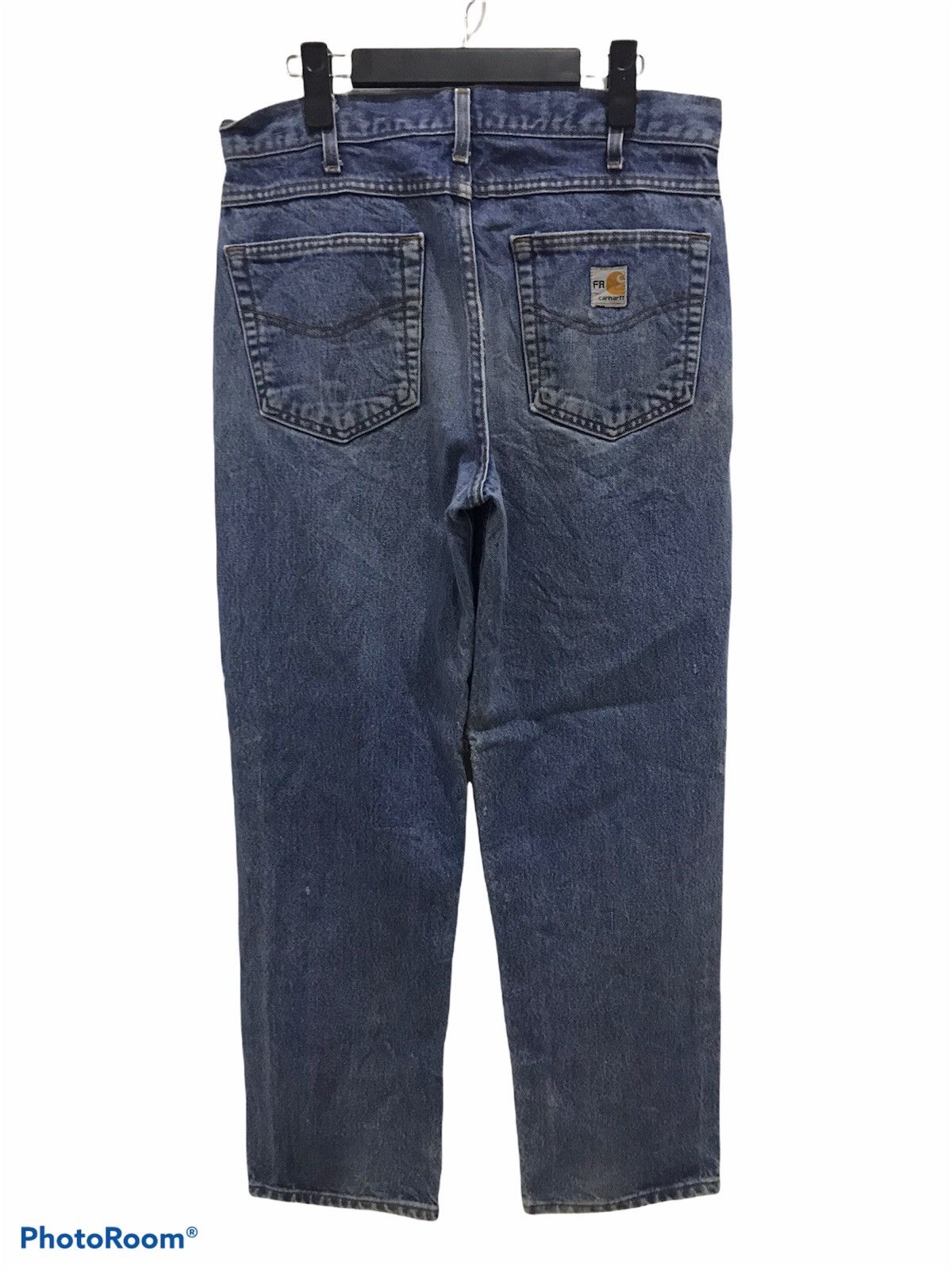 Carhartt Vtg Carhartt Flame resistant Distressed denim Size US 33 - 2 Thumbnail