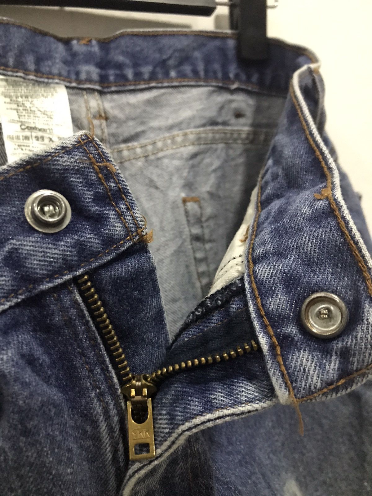 Carhartt Vtg Carhartt Flame resistant Distressed denim Size US 33 - 18 Thumbnail