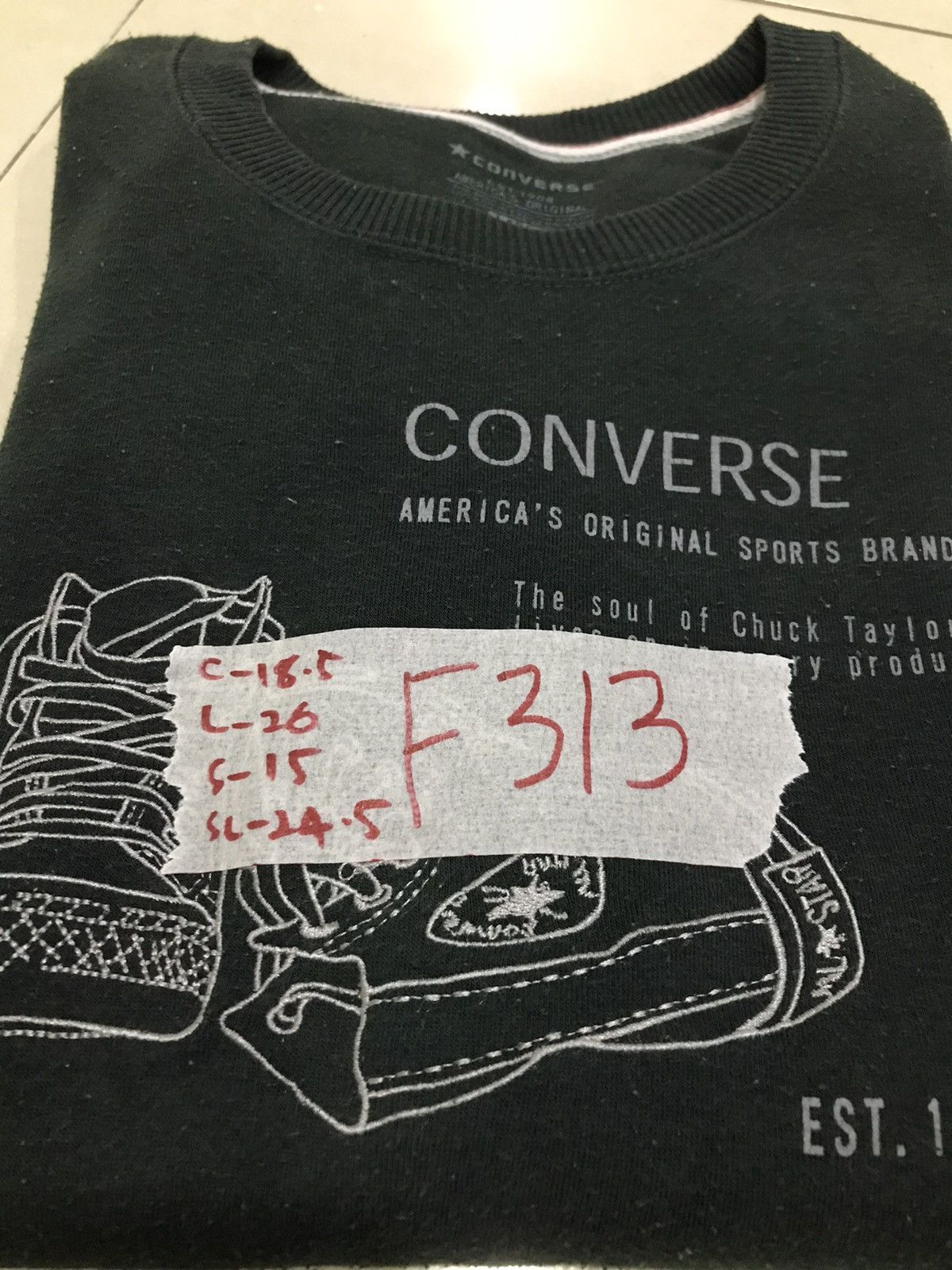 Converse Vtg Converse Embroidered Shoe Logo Sweatshirt Size US M / EU 48-50 / 2 - 18 Thumbnail