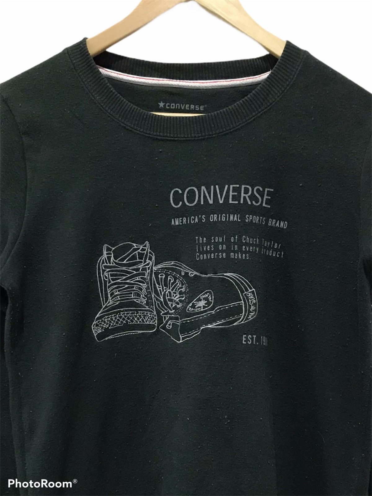 Converse Vtg Converse Embroidered Shoe Logo Sweatshirt Size US M / EU 48-50 / 2 - 2 Thumbnail