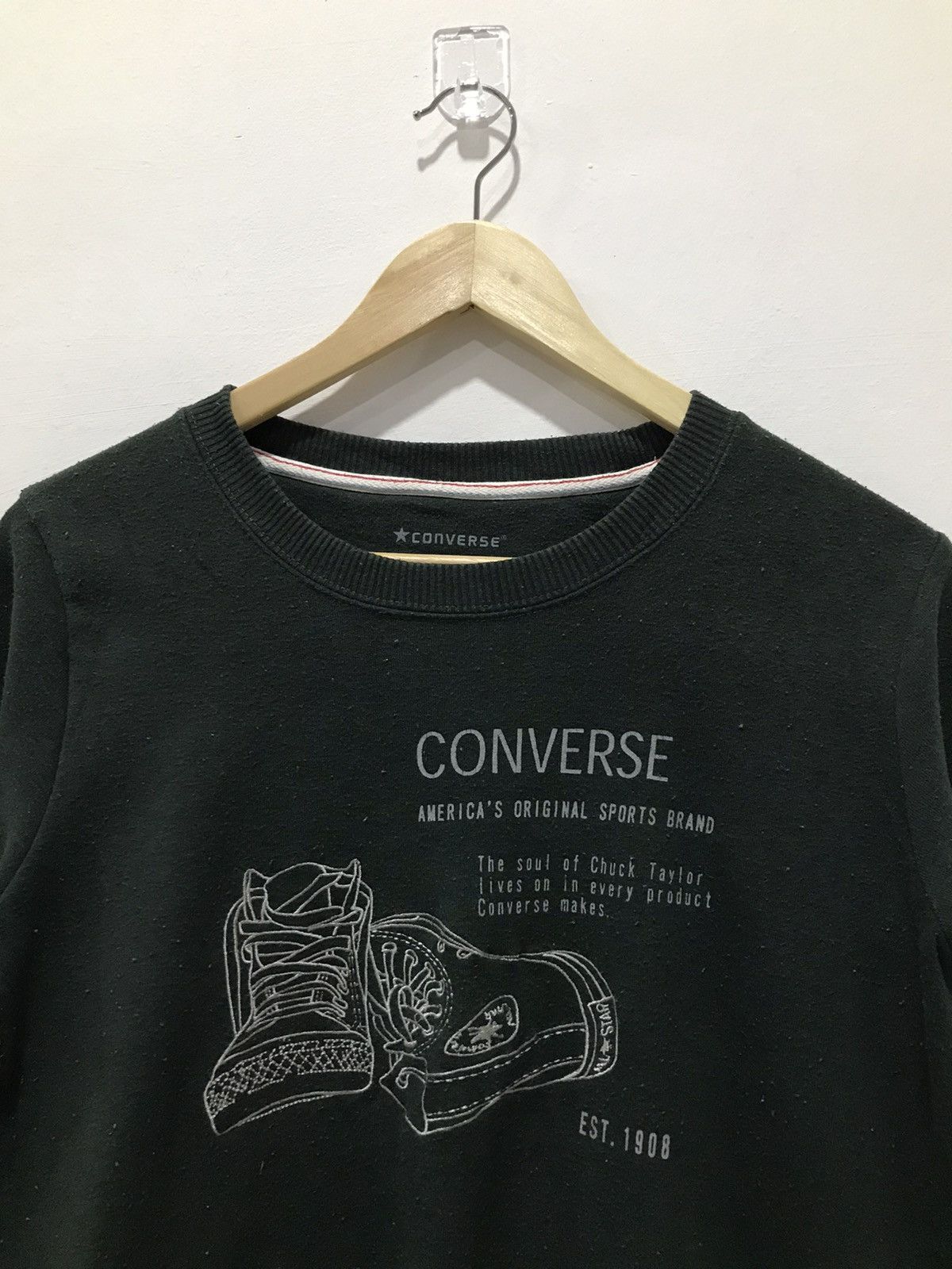 Converse Vtg Converse Embroidered Shoe Logo Sweatshirt Size US M / EU 48-50 / 2 - 5 Thumbnail