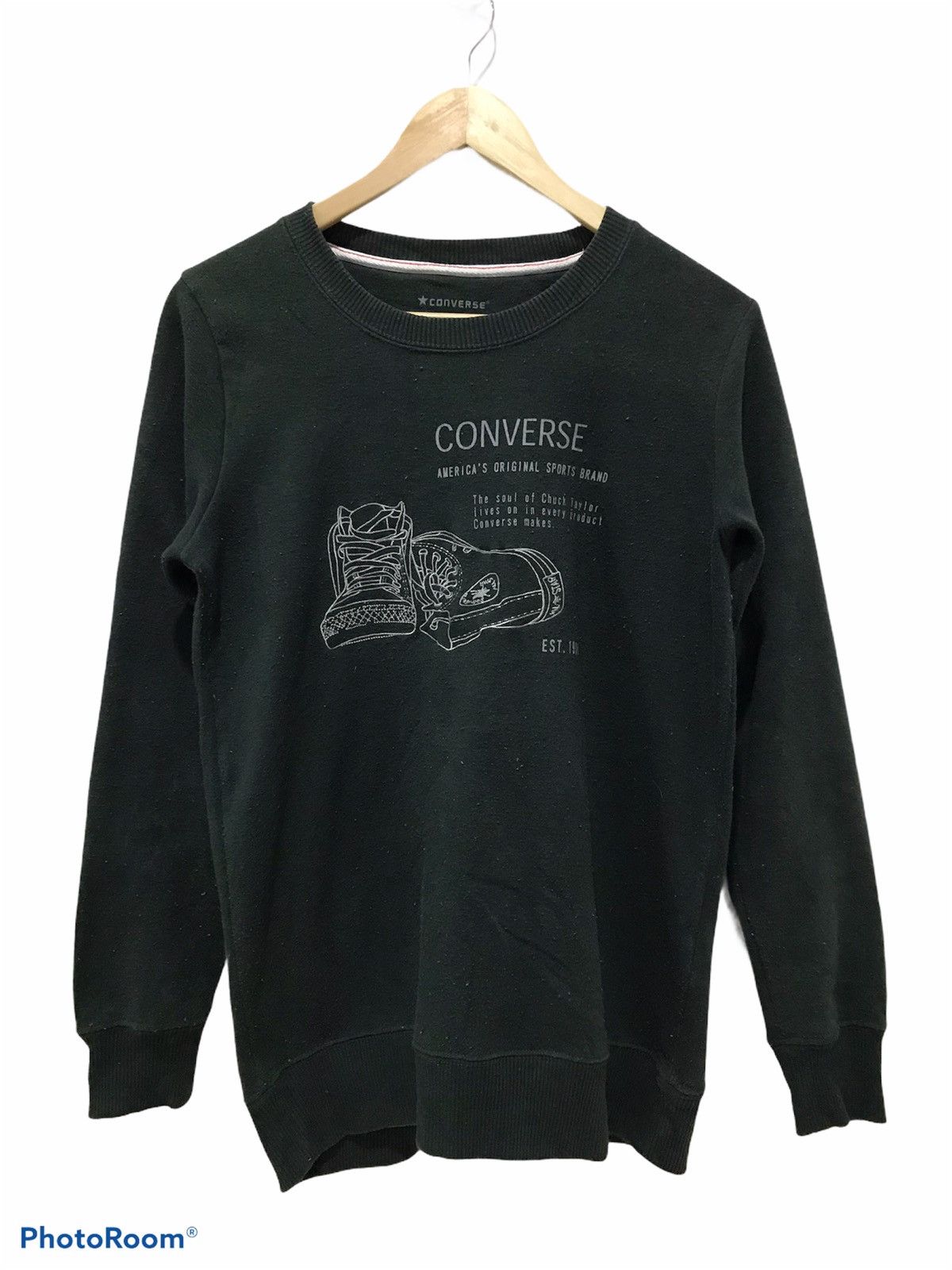 Vtg Converse Embroidered Shoe Logo Sweatshirt