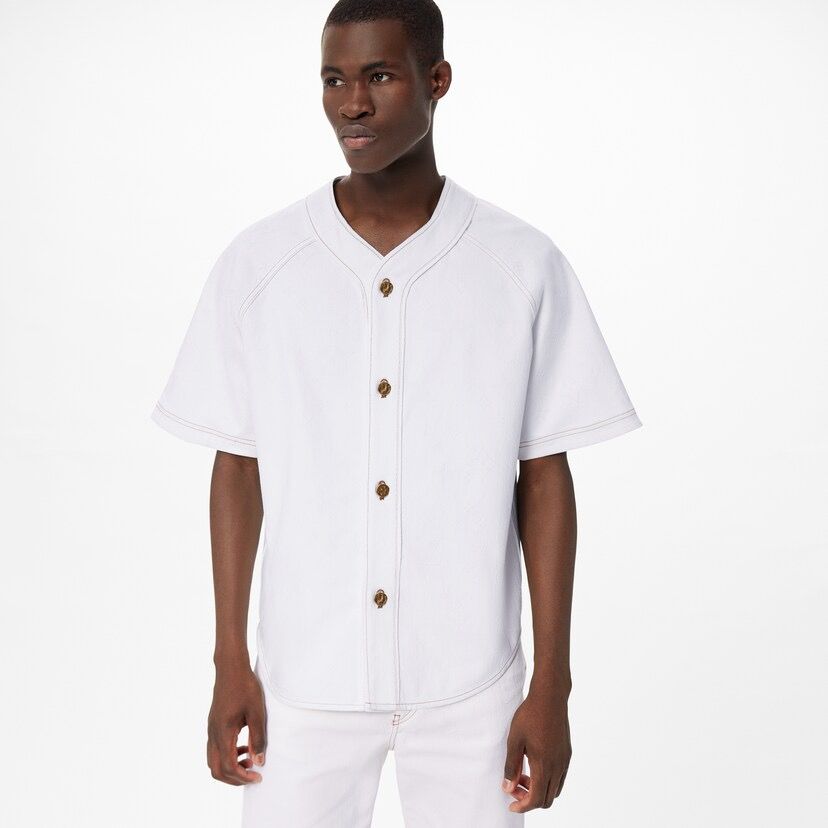 Louis vuitton grey baseball jersey shirt lv luxury clothing