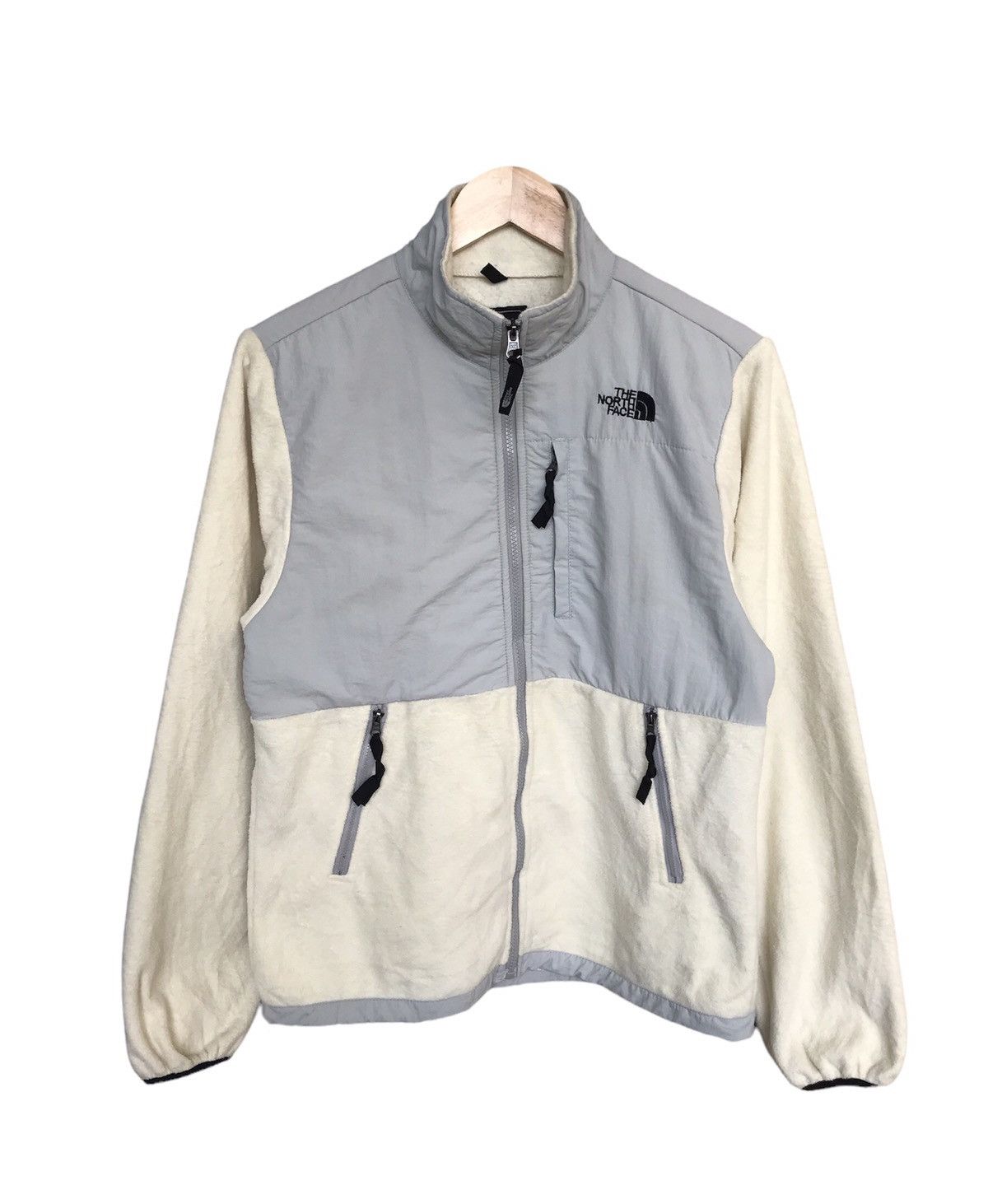 image of Nicethe North Face White Fleece Jacket Inspired Stussy in Cream/White, Men's (Size Medium)