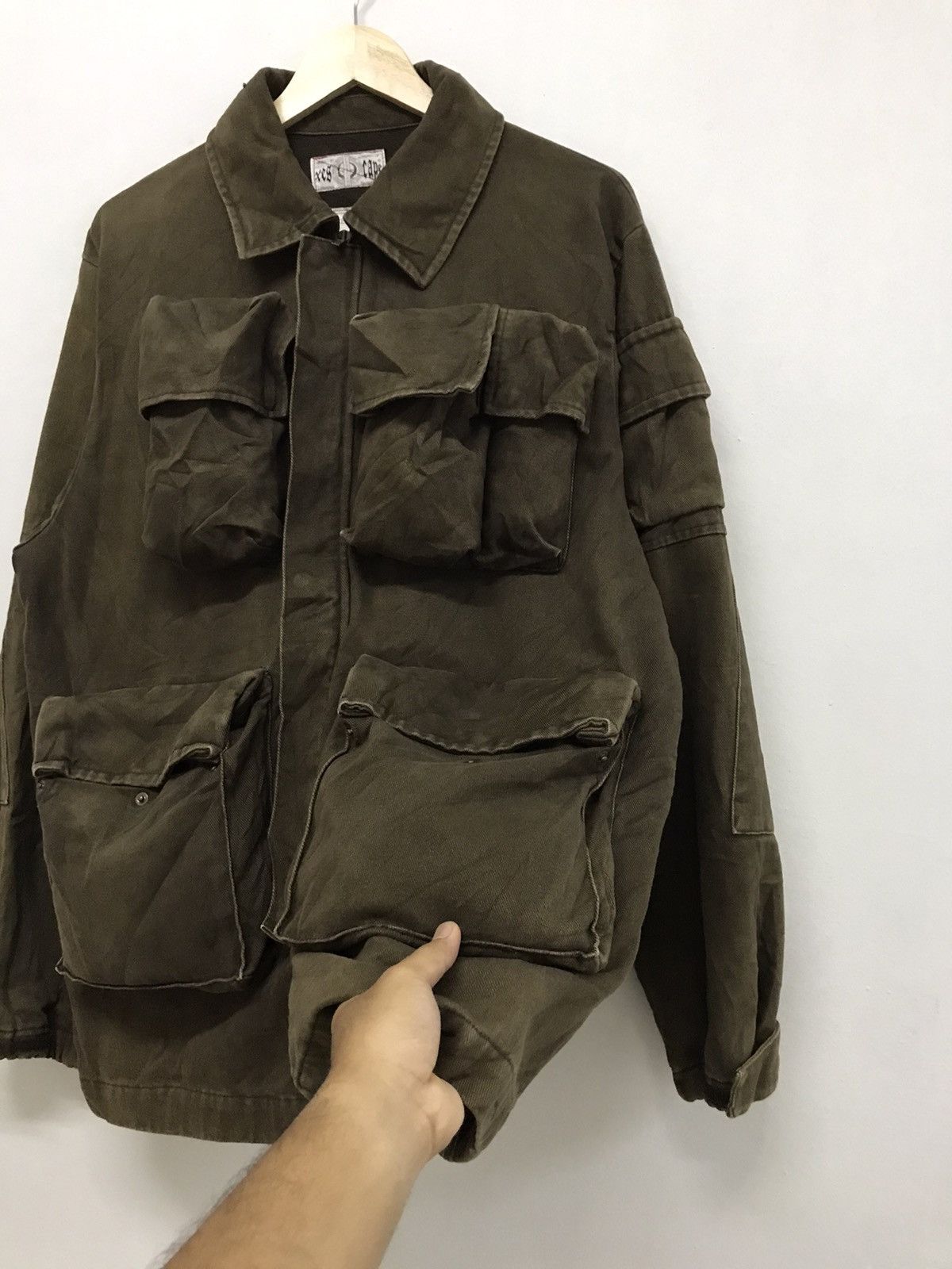 Japanese Brand Rare❗️Xescape Over Sized Denim Multipocket Jacket Size US XL / EU 56 / 4 - 7 Thumbnail