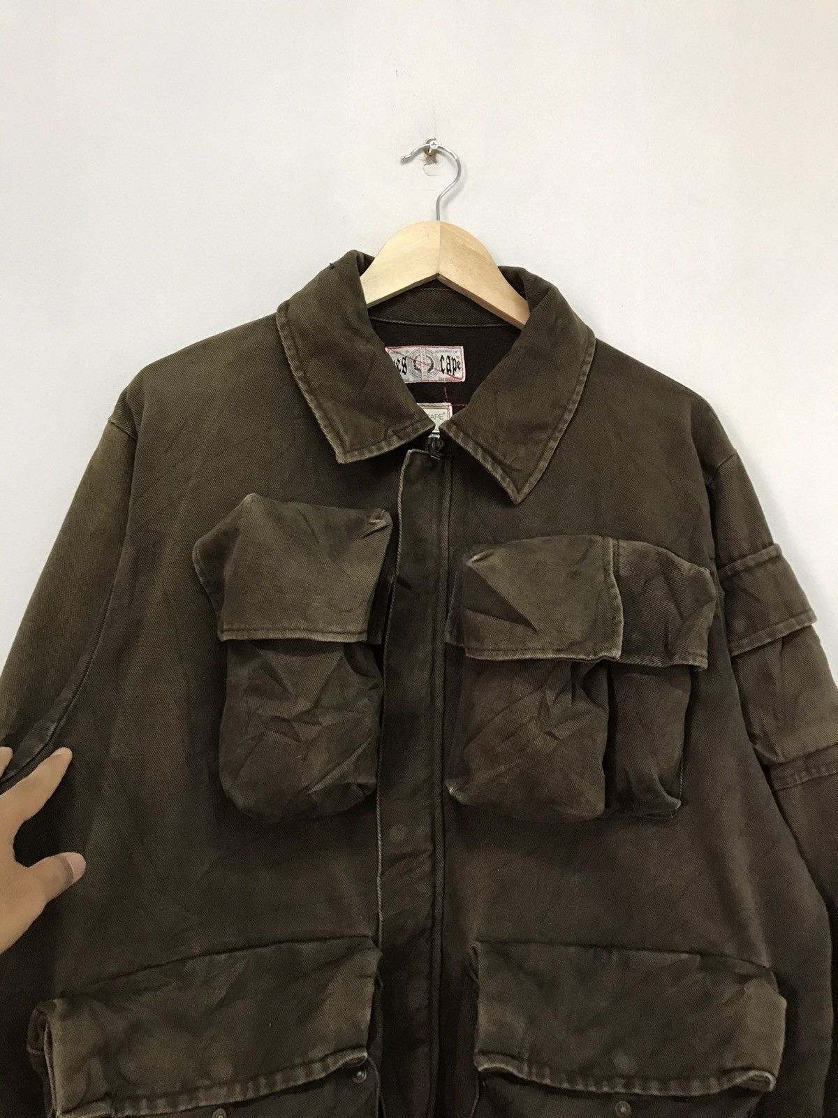 Japanese Brand Rare❗️Xescape Over Sized Denim Multipocket Jacket Size US XL / EU 56 / 4 - 5 Thumbnail