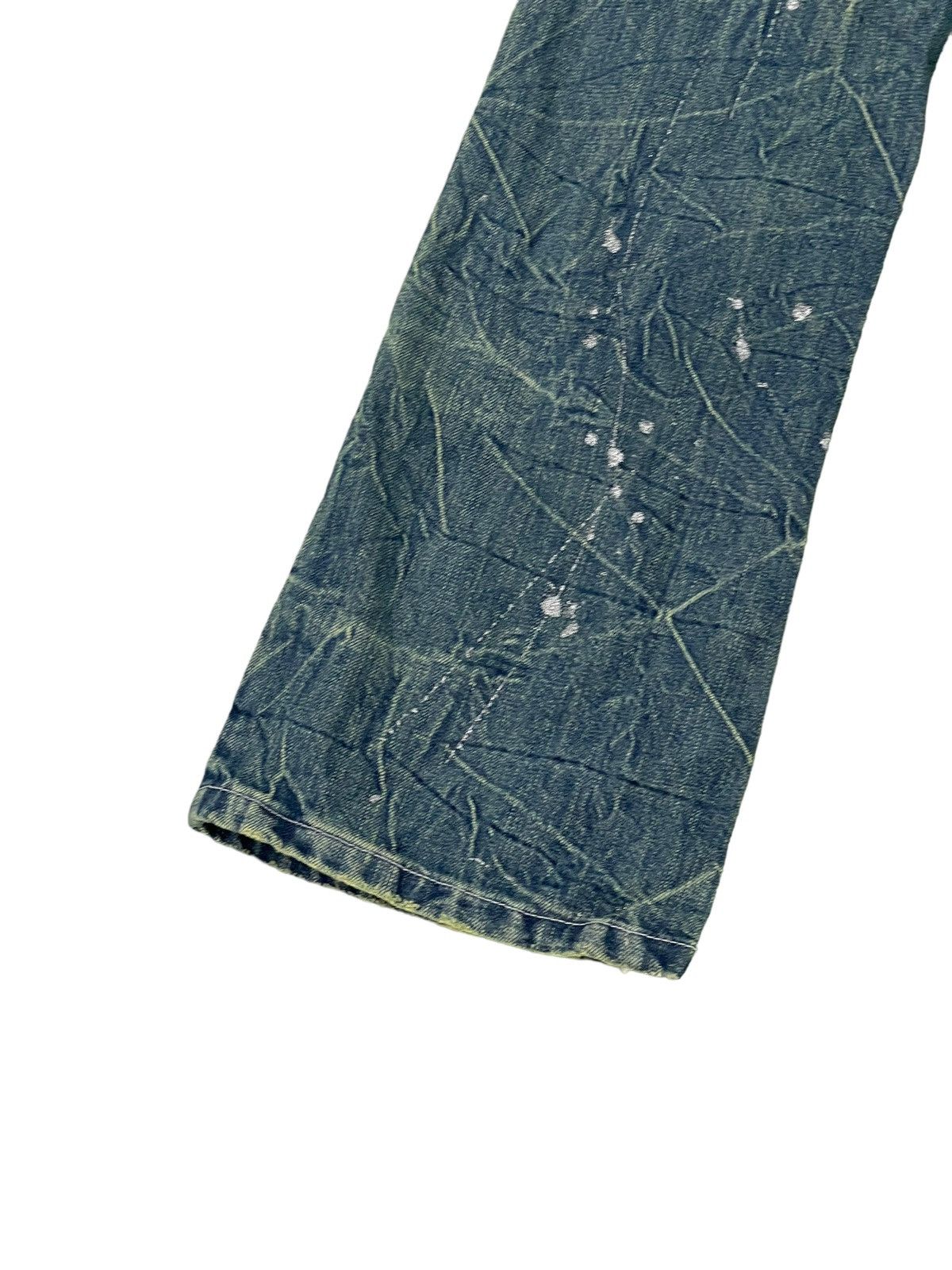 Japanese Brand Flare Jeans Nylaus Distress Low Rise Acid Wash Painted 5🟦5 Size US 30 / EU 46 - 16 Thumbnail