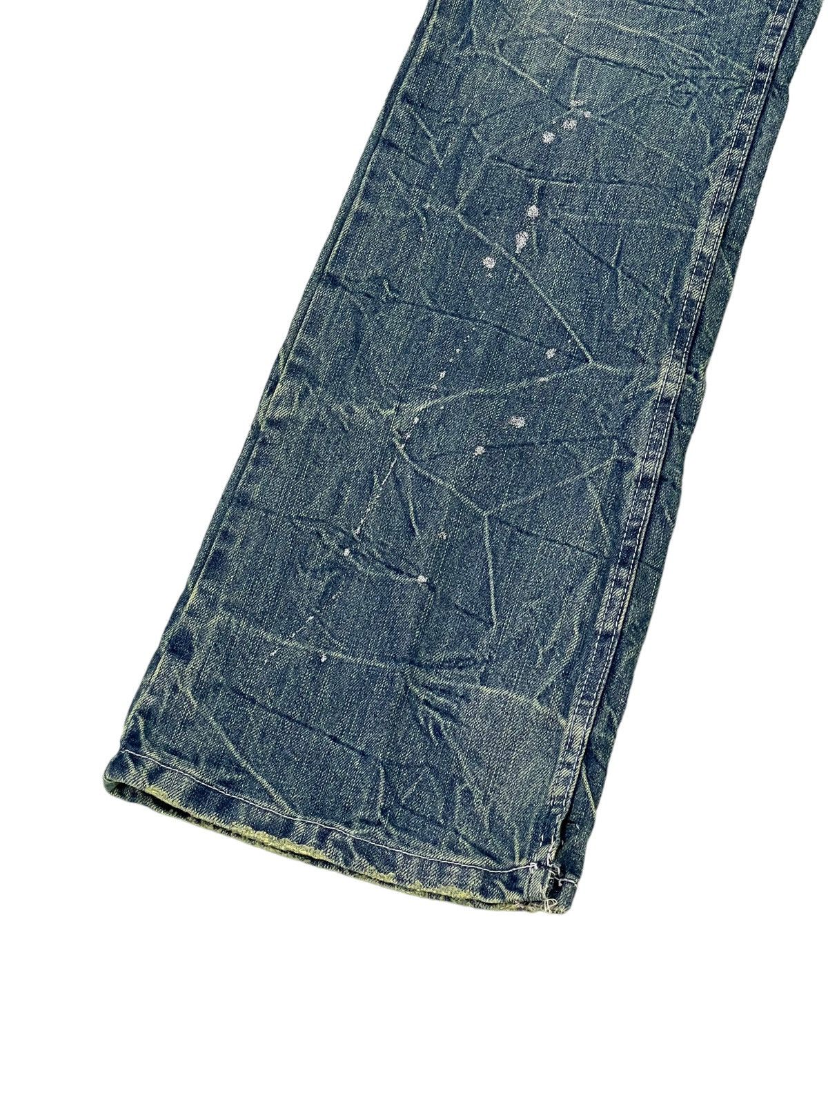 Japanese Brand Flare Jeans Nylaus Distress Low Rise Acid Wash Painted 5🟦5 Size US 30 / EU 46 - 5 Thumbnail