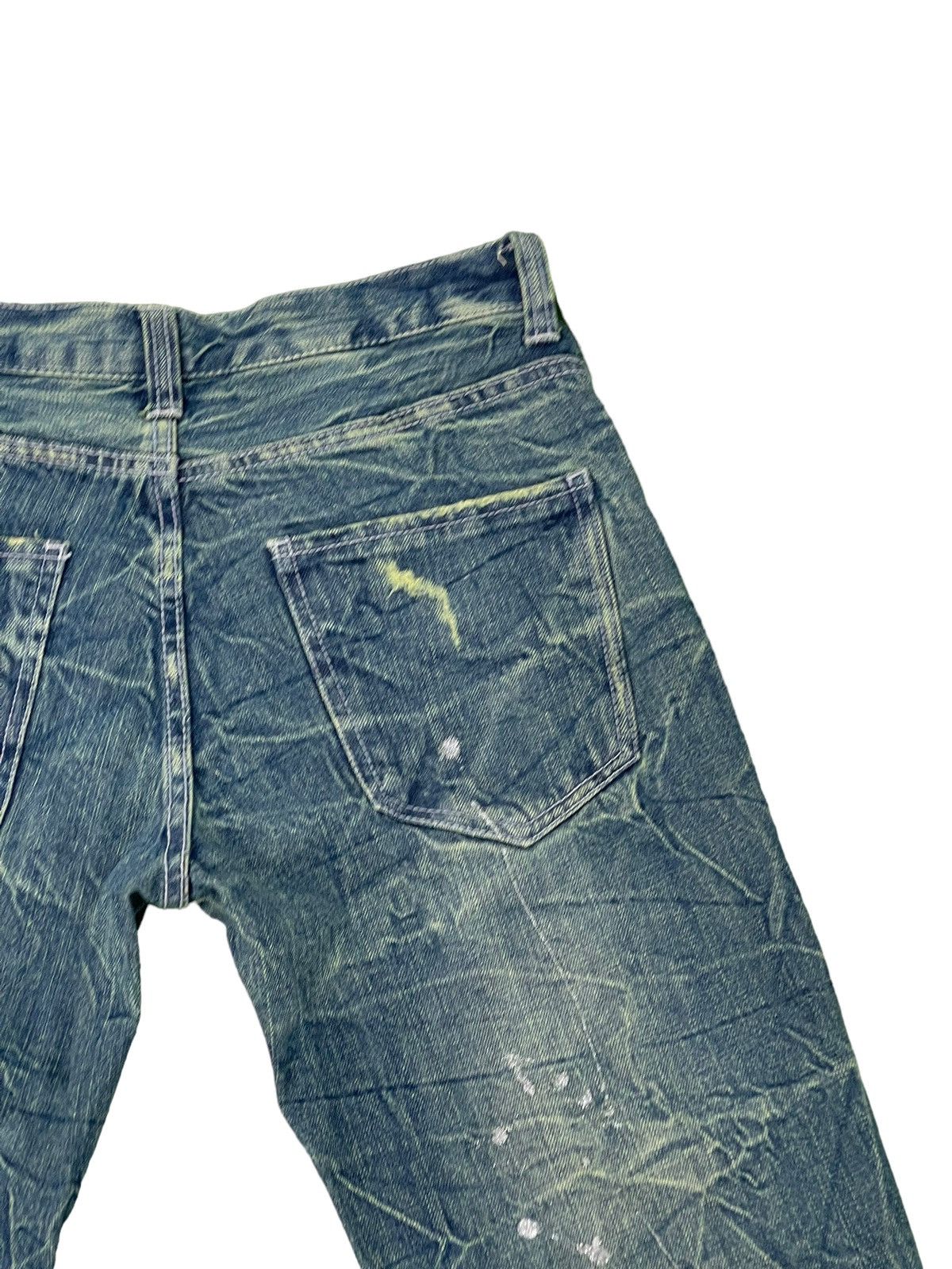 Japanese Brand Flare Jeans Nylaus Distress Low Rise Acid Wash Painted 5🟦5 Size US 30 / EU 46 - 20 Thumbnail