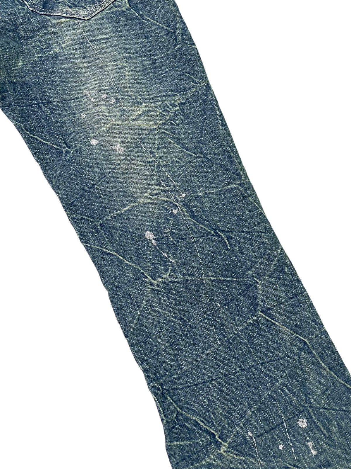 Japanese Brand Flare Jeans Nylaus Distress Low Rise Acid Wash Painted 5🟦5 Size US 30 / EU 46 - 18 Thumbnail