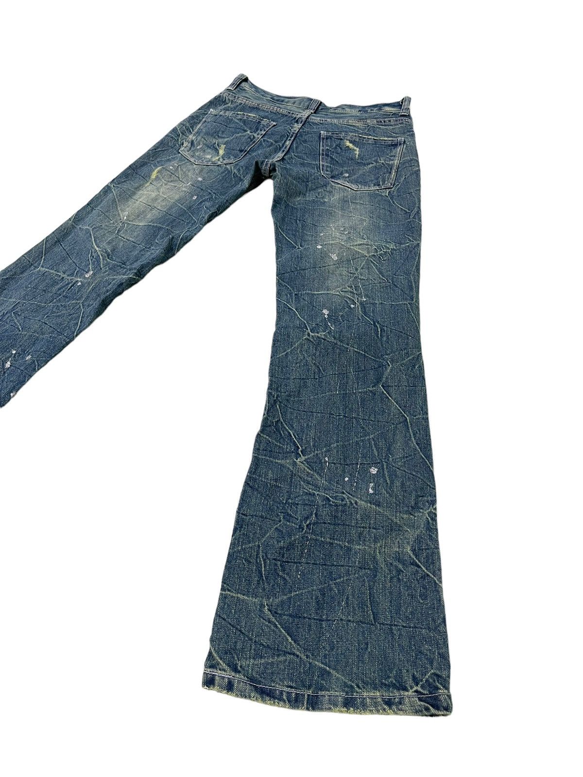 Japanese Brand Flare Jeans Nylaus Distress Low Rise Acid Wash Painted 5🟦5 Size US 30 / EU 46 - 14 Thumbnail