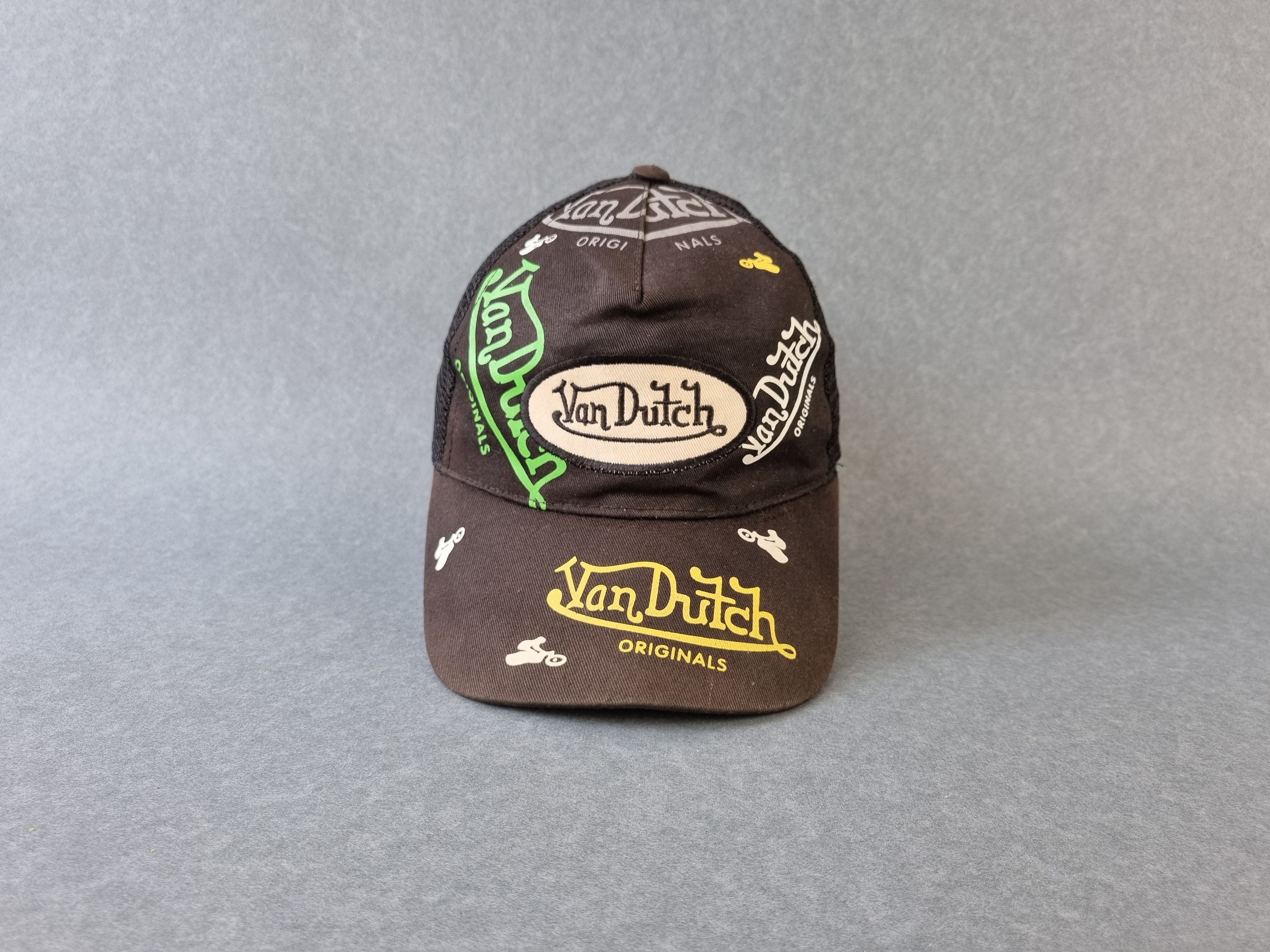 Rare Vintage Multi Logos VON DUTCH Faded Cap