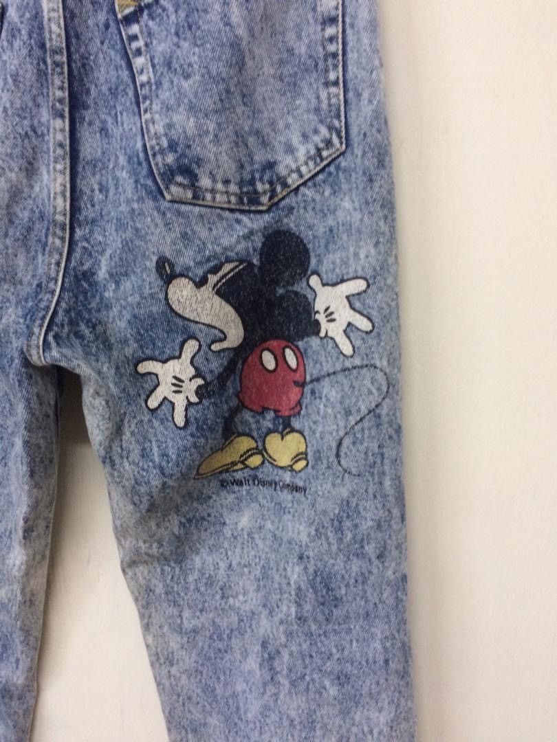 Disney MICKEY MOUSE DESIGN JEANS ACID WASH NOT FEAR OF GOD Size US 27 - 3 Thumbnail