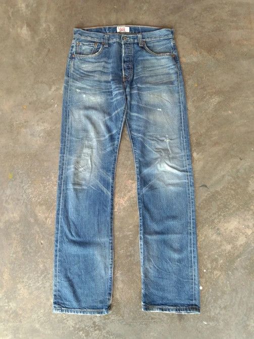 Levi's Vintage Levis 501 Straight Leg Distressed Jeans 31x32 Size US 31 - 1 Thumbnail