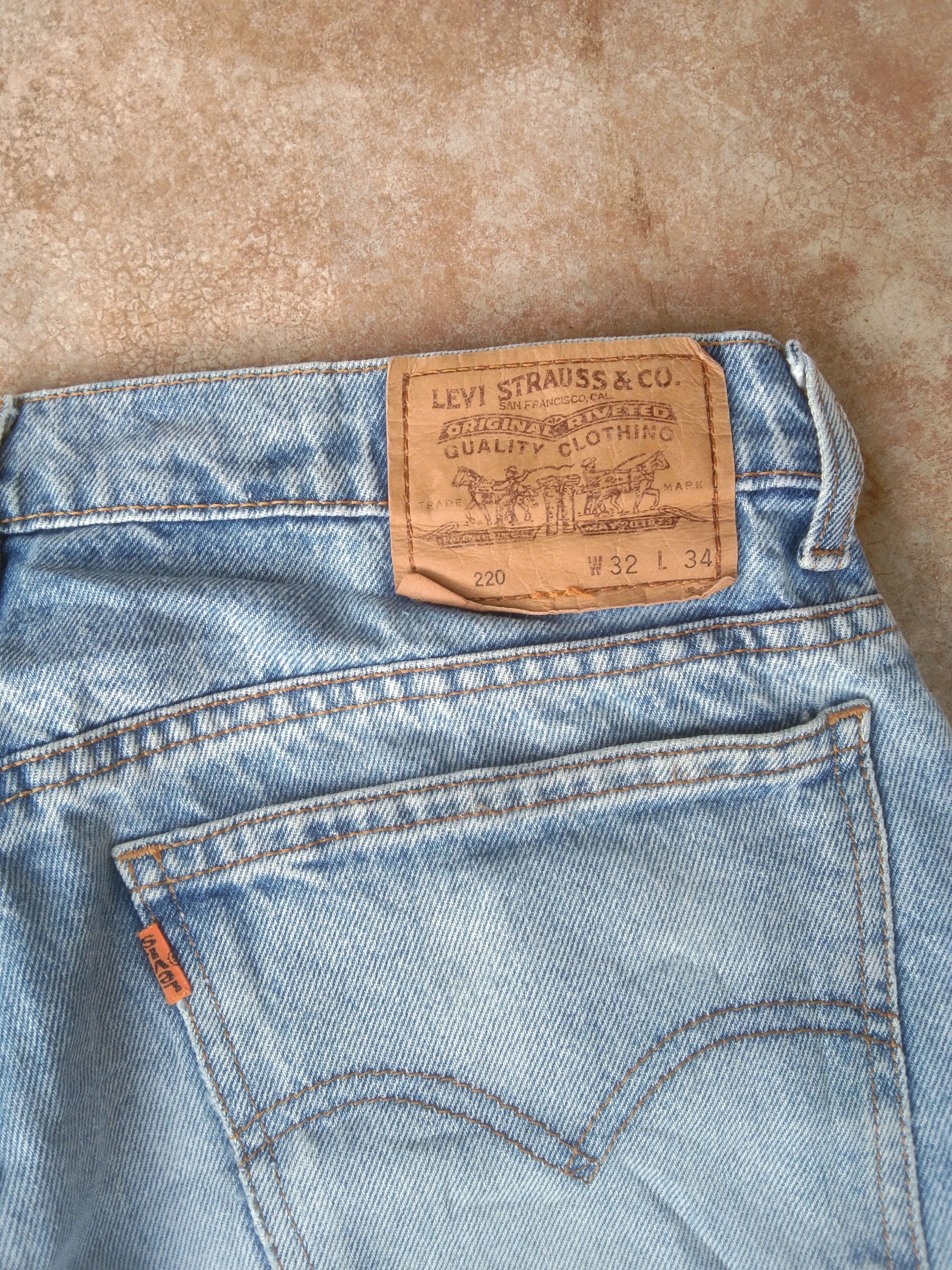 Jean × Levi's × Vintage Vintage Levis Jeans 220 Orange Tab Distressed Denim 32x29 Size US 32 / EU 48 - 3 Thumbnail